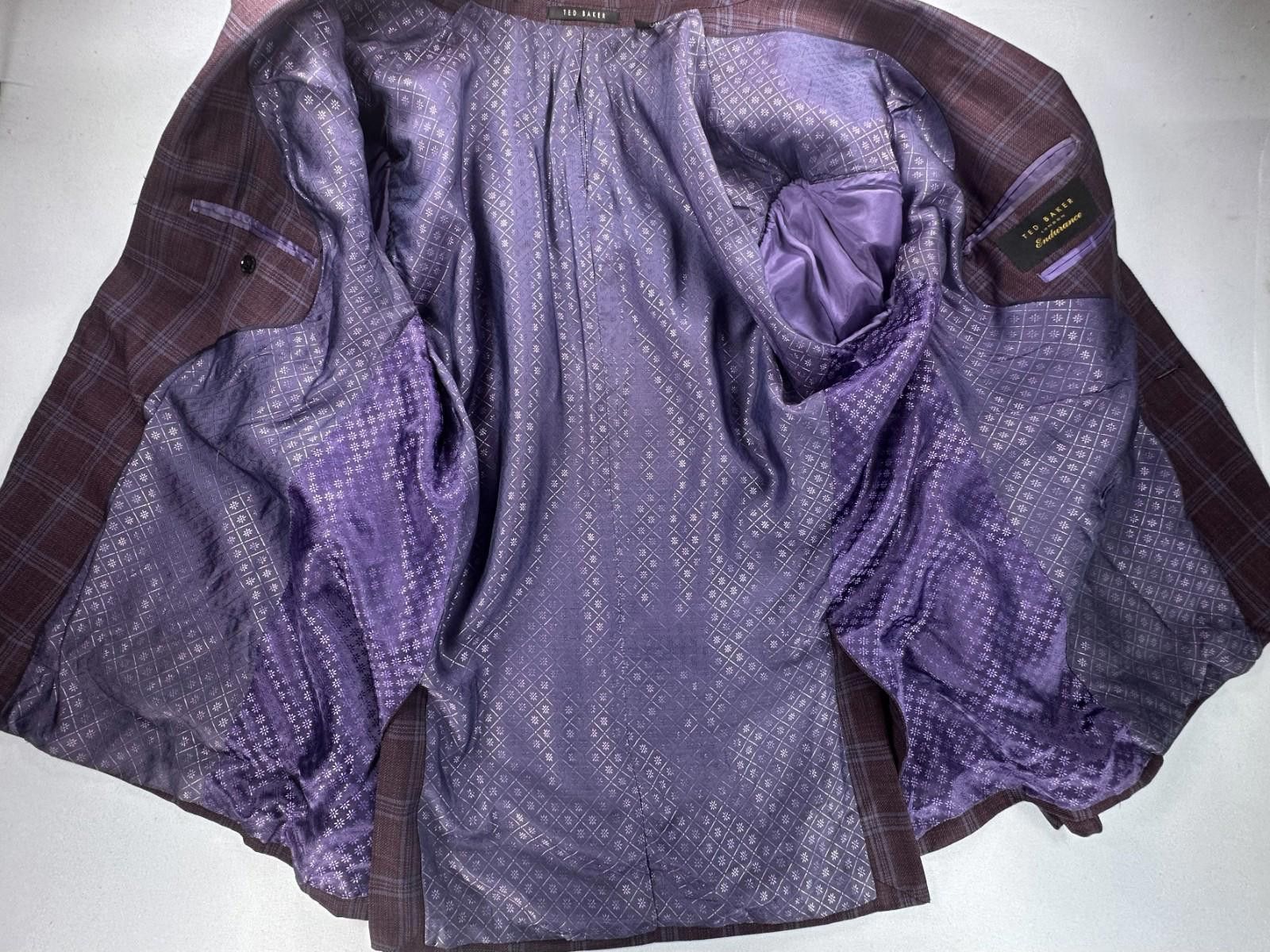 Ted Baker Ted Baker Men 44 Purple Endurance Single Breasted Sport Coat Size 44R - 11 Thumbnail