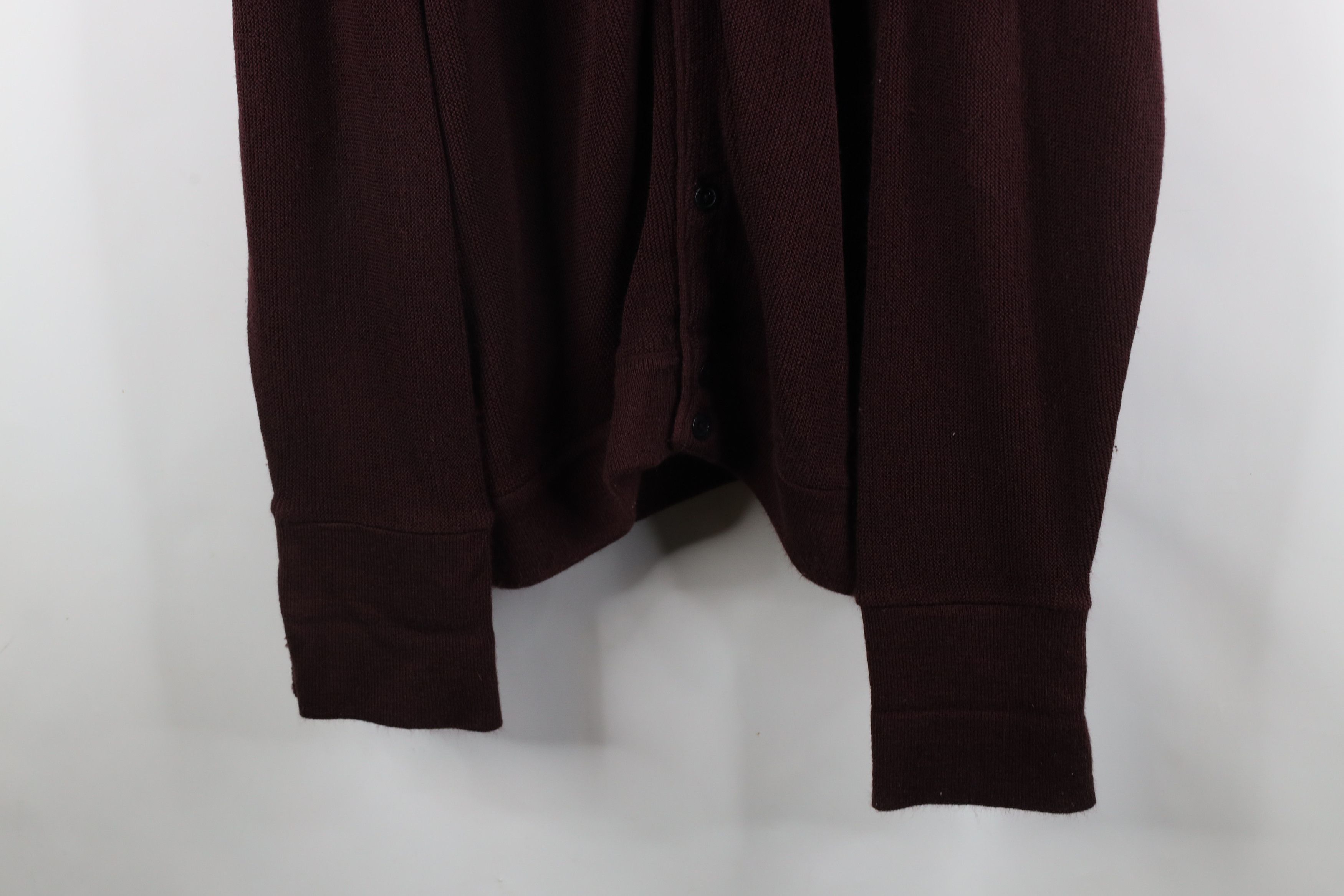 Vintage Vintage 90s Streetwear Knit Button Cardigan Sweater Maroon Size US XXL / EU 58 / 5 - 4 Thumbnail