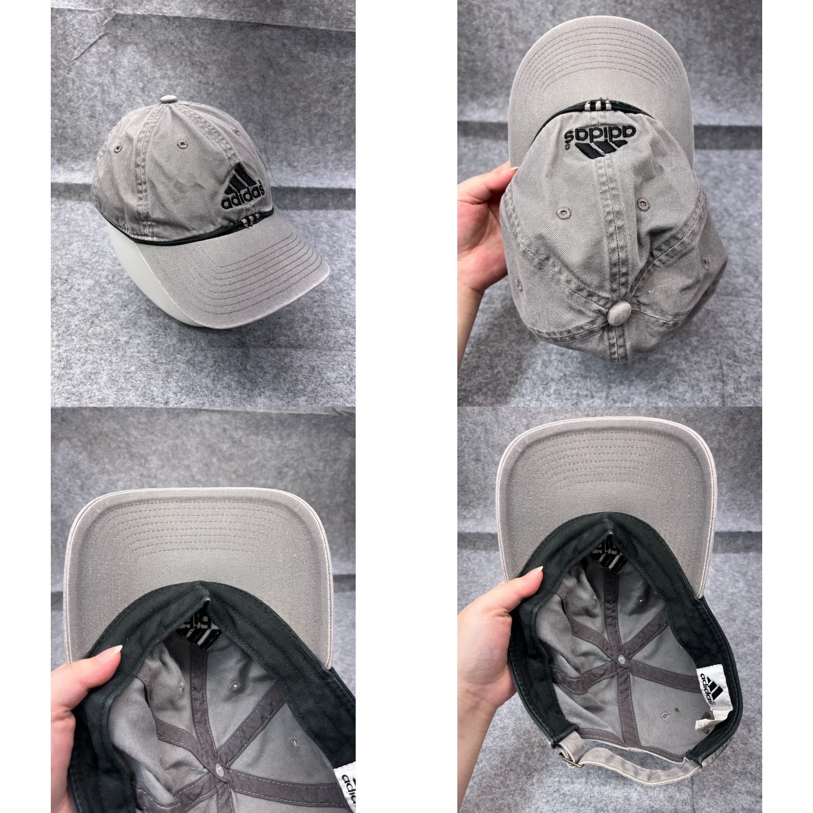 Adidas Adidas Baseball Cap Adjustable Unisex One Size Gray Cotton Golf Sports Size ONE SIZE - 8 Thumbnail