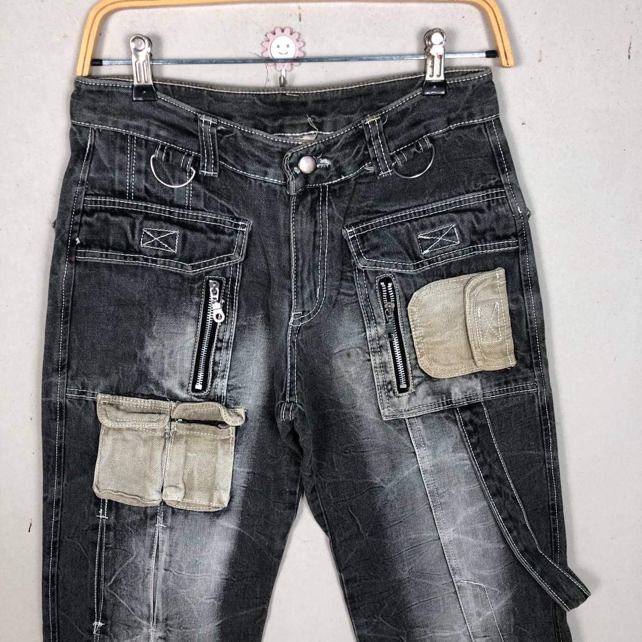 If Six Was Nine Distressed Aston Design Multipocket Ripped Jeans Size US 29 - 3 Thumbnail