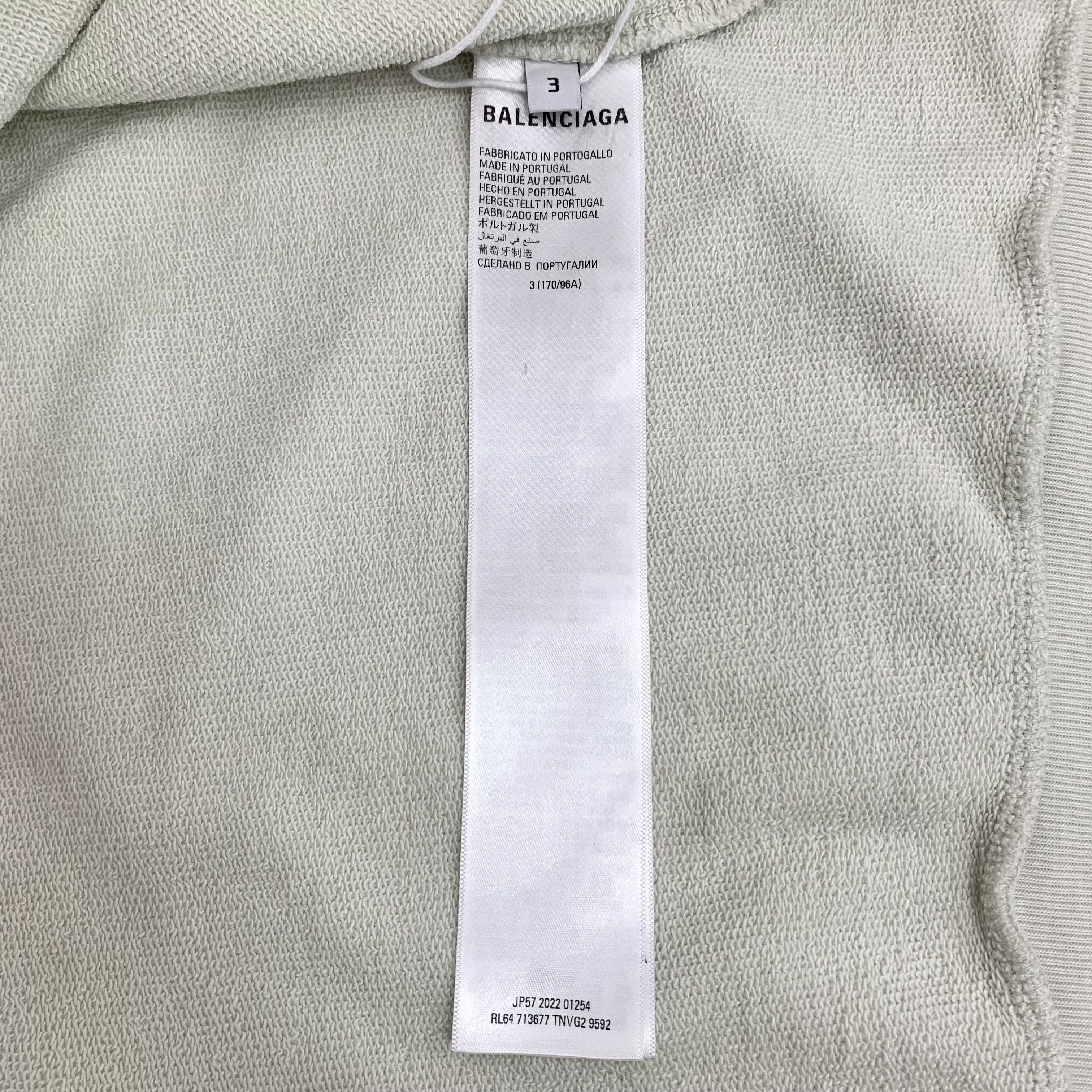 Balenciaga Balenciaga Logo Embroidered Cotton Hoodie Cream (L) Size US L / EU 52-54 / 3 - 7 Thumbnail