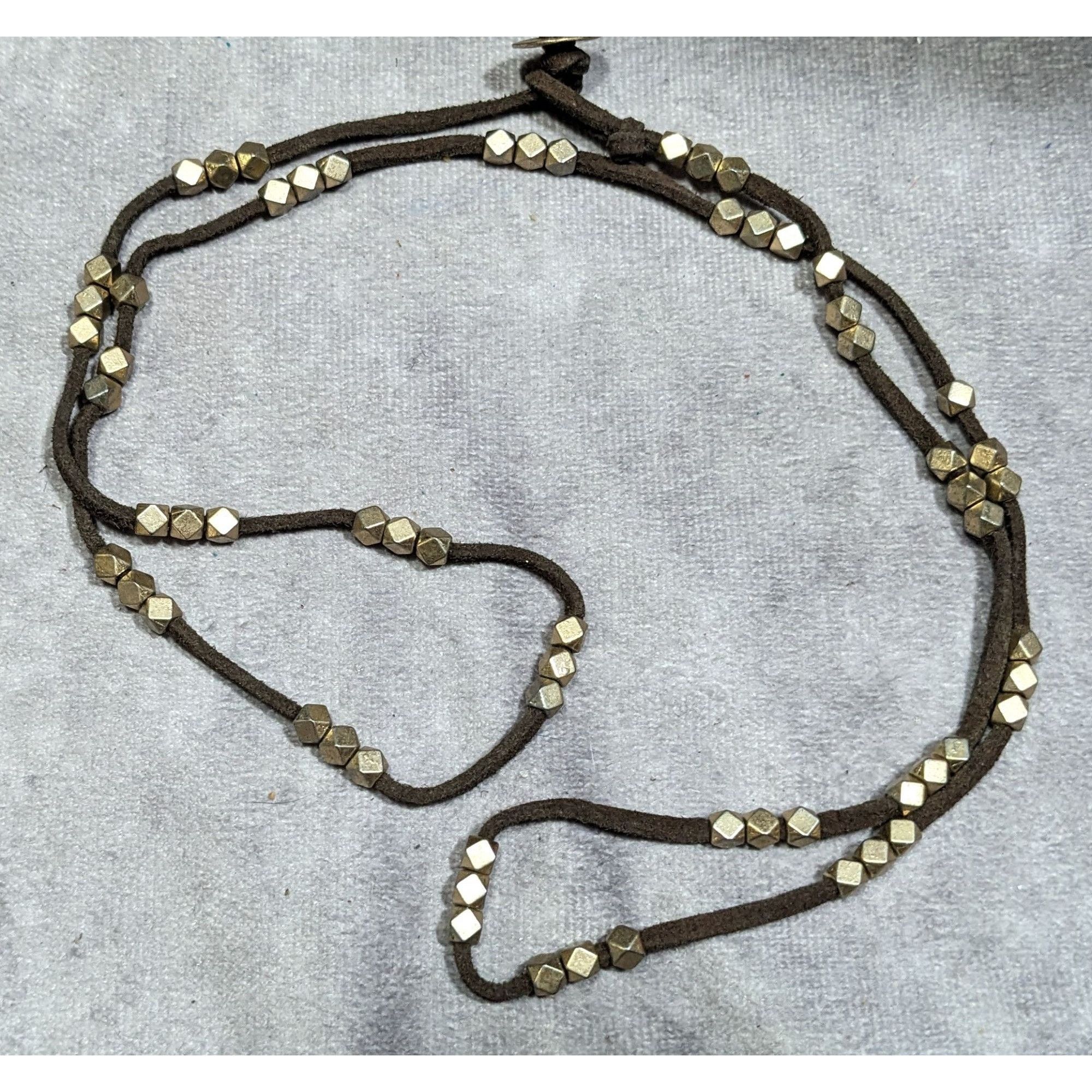 Other Bohemian Festival Suede Gold Tone Beaded Necklace/Wrap Brace Size ONE SIZE - 7 Thumbnail