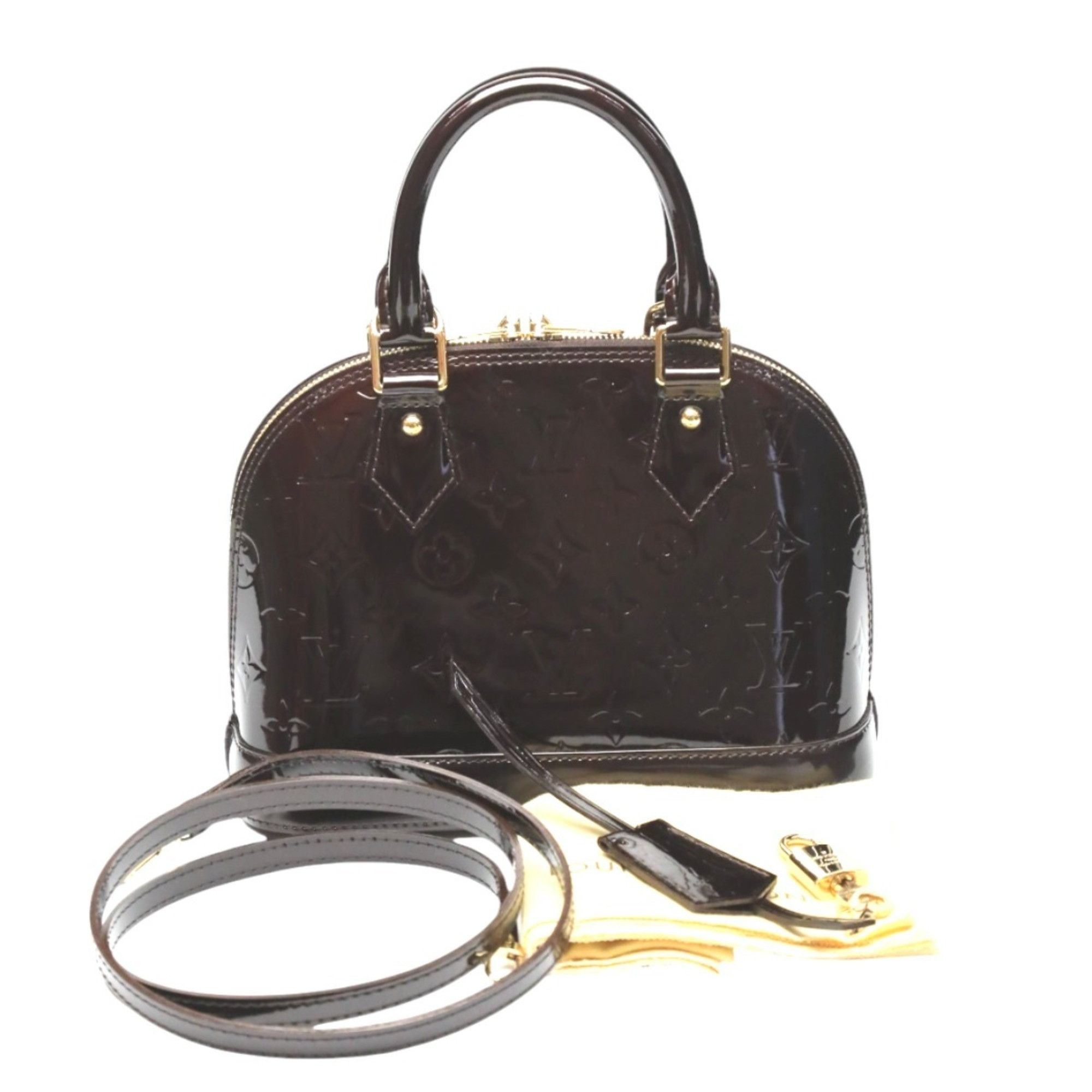 Louis Vuitton Handbag Bag Monogram Alma BB Vernis M91678 Amaranth LV