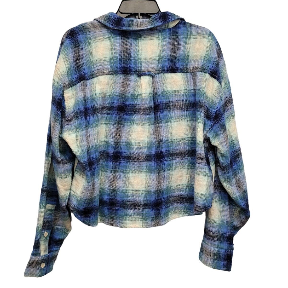 American Eagle Outfitters New American Eagle Womens Large Plaid Cropped Shirt Size L / US 10 / IT 46 - 3 Thumbnail