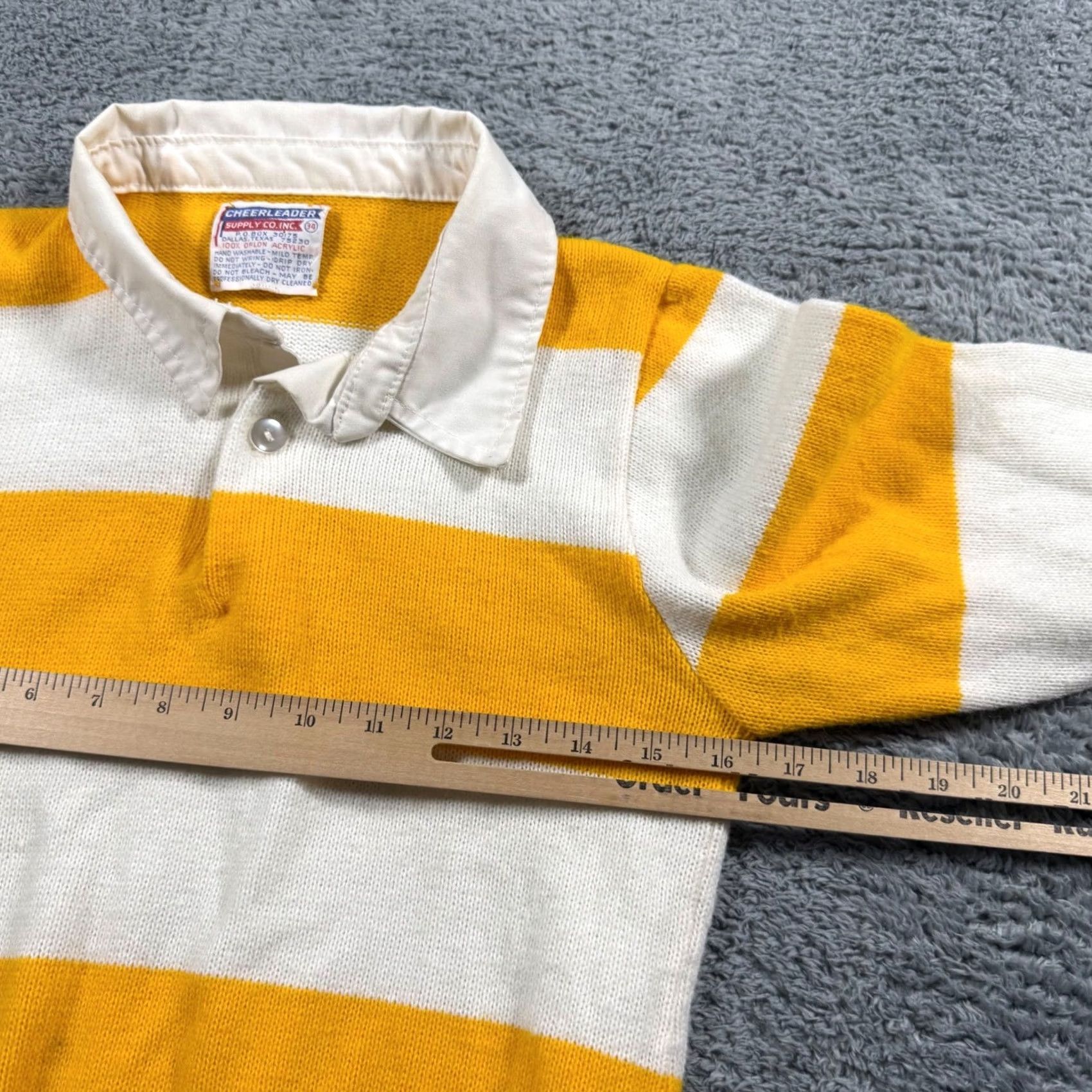 Vintage VINTAGE Cheerleader Supply Co Striped Knit Polo Sweater Acrylic Womens Small 70s Yellow Size S / US 4 / IT 40 - 5 Thumbnail