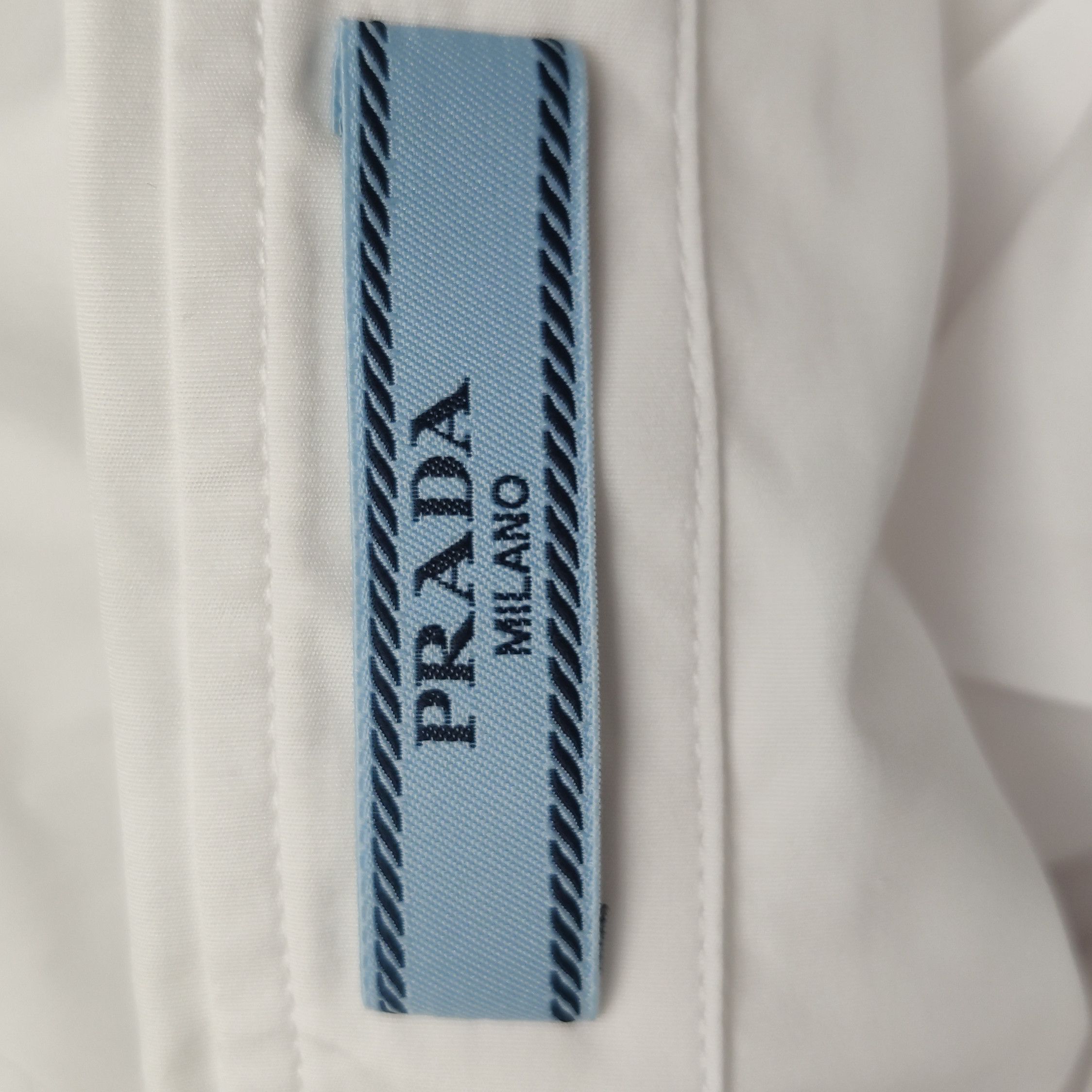 Prada Prada White Cotton Long Sleeve Shirt with Tie . Size S / US 4 / IT 40 - 4 Thumbnail