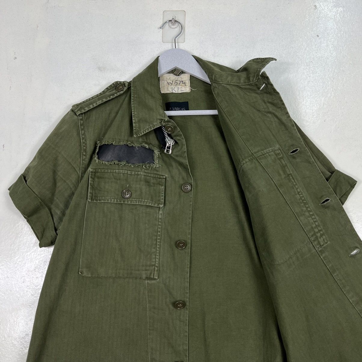 Designer × Vintage 🔥 VINTAGE REWORK Z VARGAS HBT MILITARY SHIRTS JACKET Size US M / EU 48-50 / 2 - 10 Thumbnail