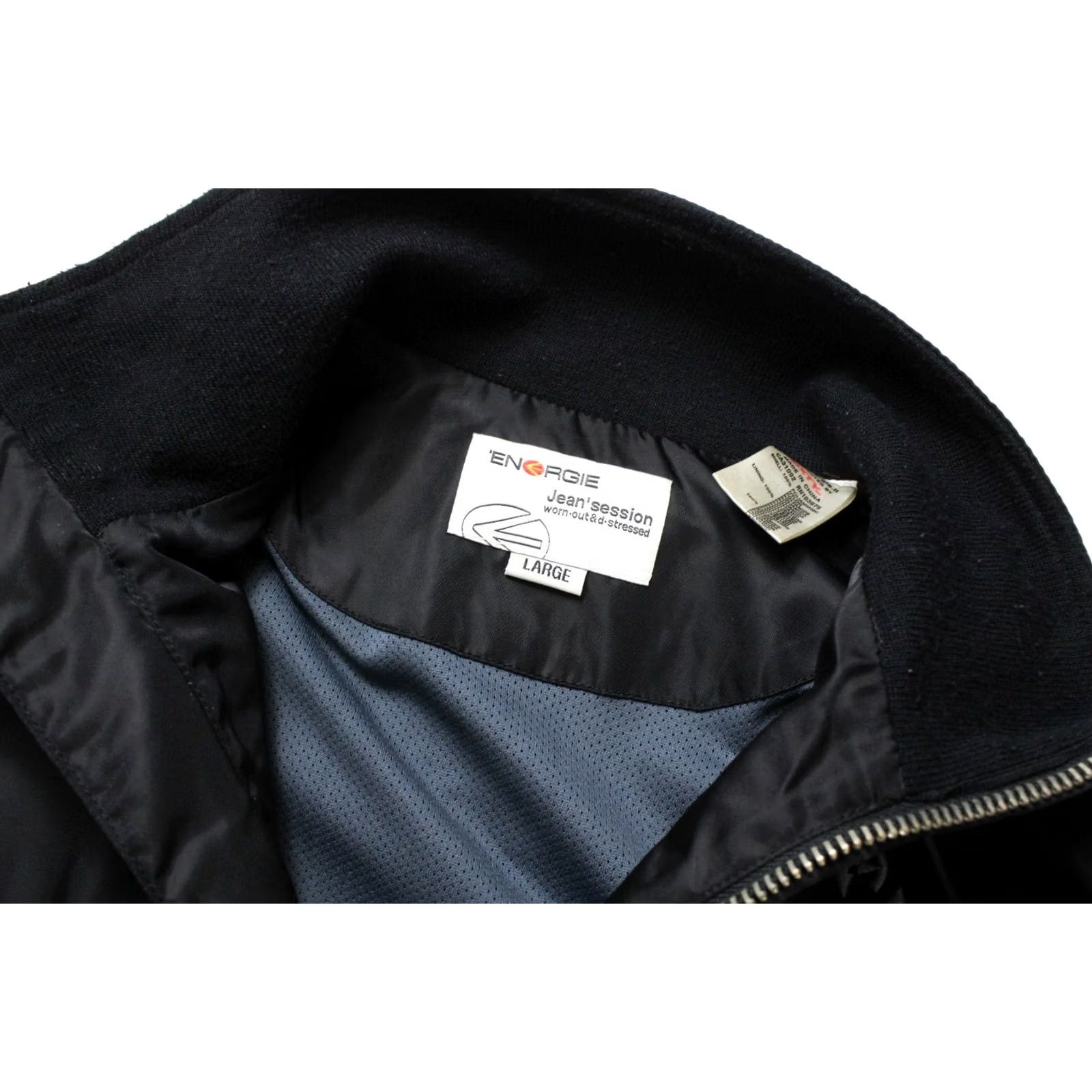 Energie ENERGIE Jacket Men Large Zipper Lined Stand Collar Lightweight Black Size US L / EU 52-54 / 3 - 5 Thumbnail