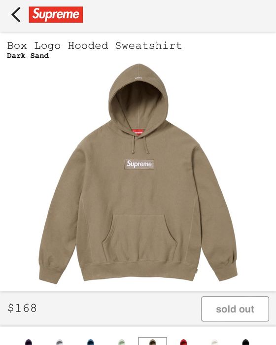 Box Logo Hooded Sweatshirt Dark Sand S-