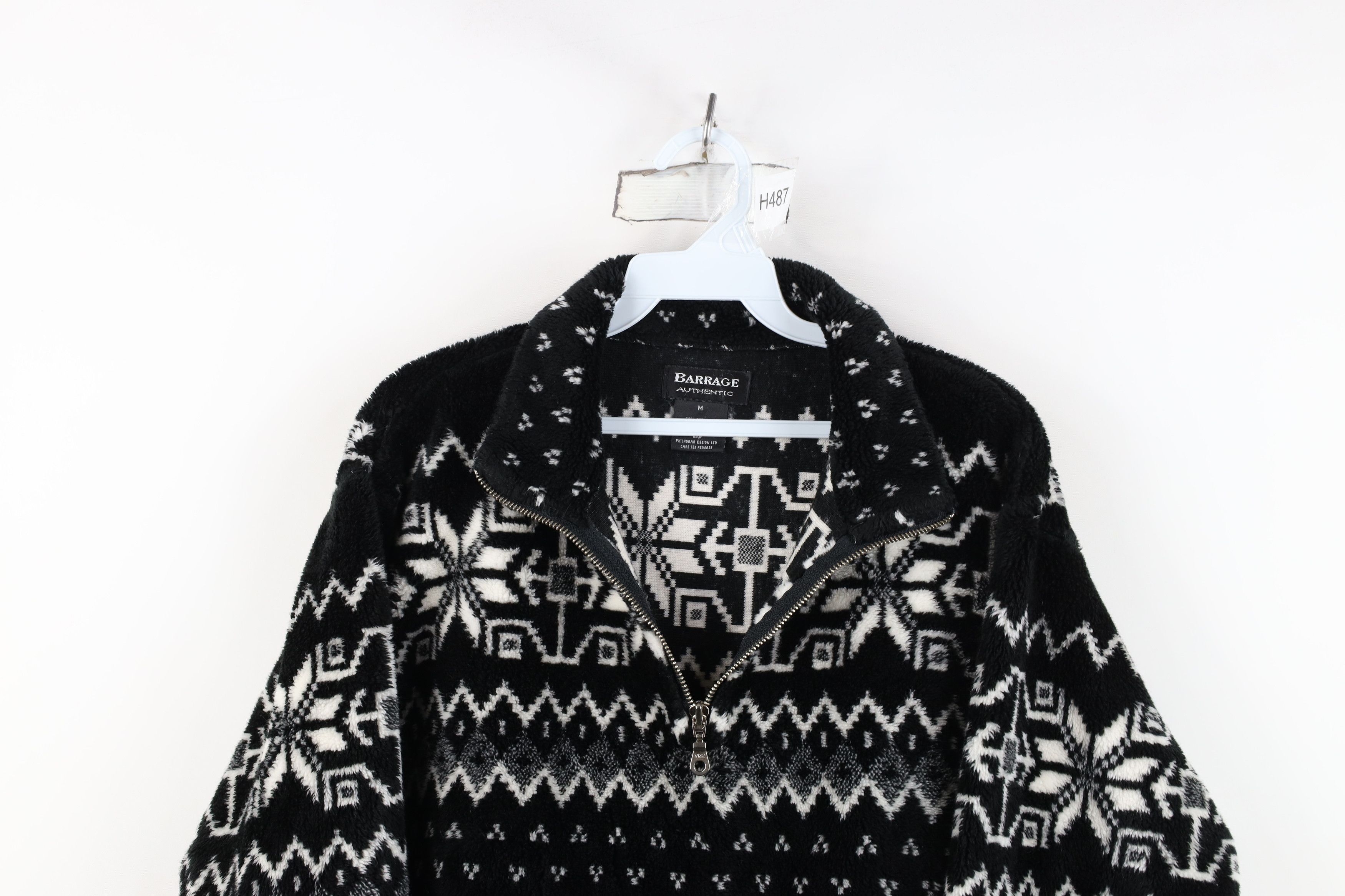 Vintage Vintage 90s Streetwear Fleece Snowflake Half Zip Sweater Size M / US 6-8 / IT 42-44 - 2 Thumbnail