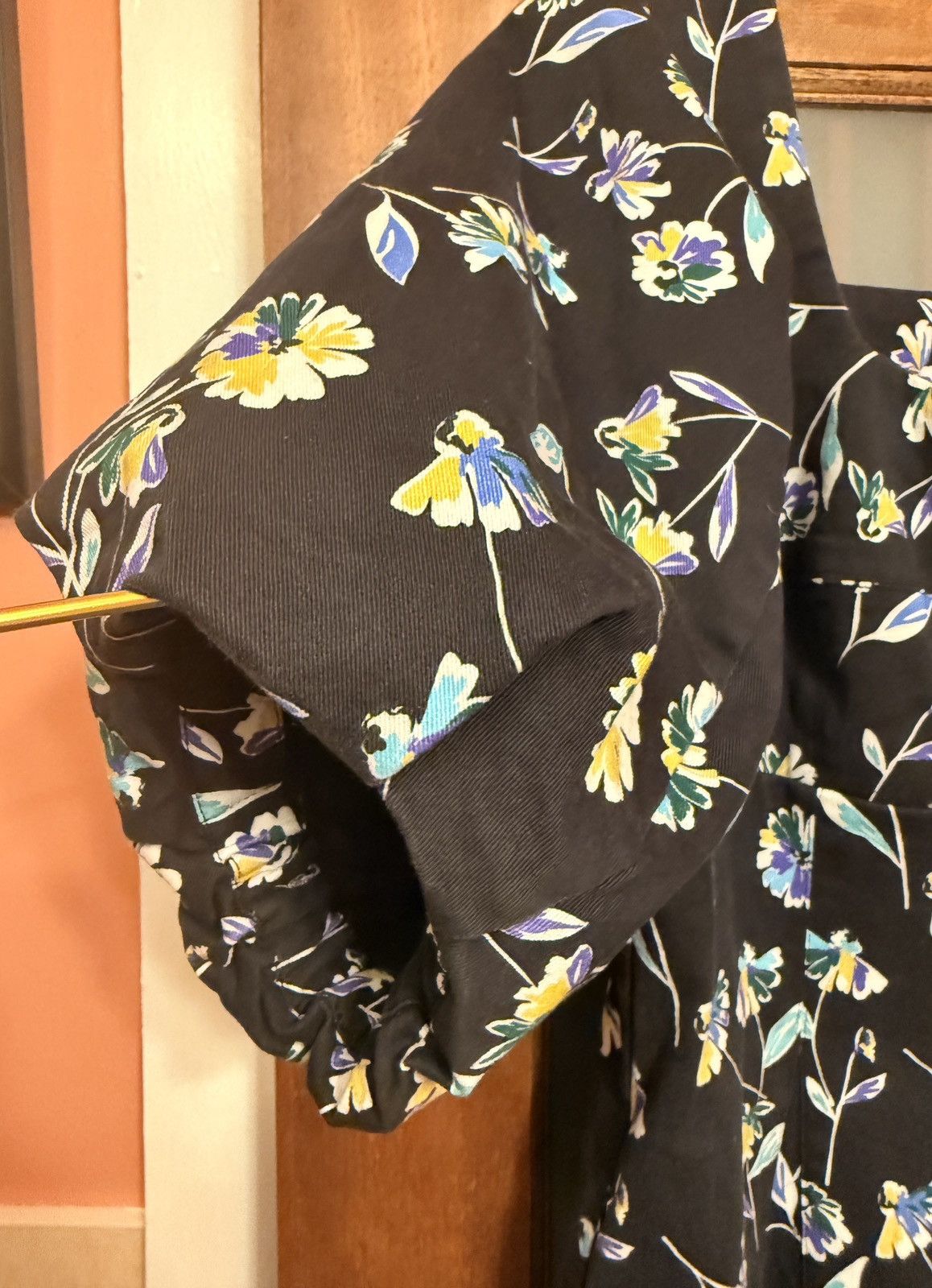 NICHOLAS NICHOLAS Lydia Black Floral Print Mini Short Puff Sleeves Size L / US 10 / IT 46 - 6 Thumbnail