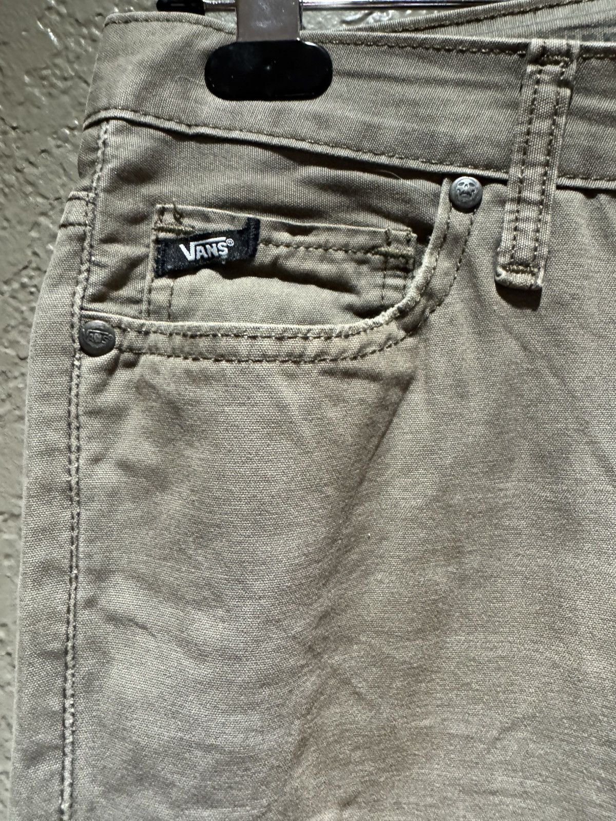 Vans Vans Brown Skinny Slim Chino Pants Skull Rivet Slight Fade Size US 30 / EU 46 - 2 Thumbnail
