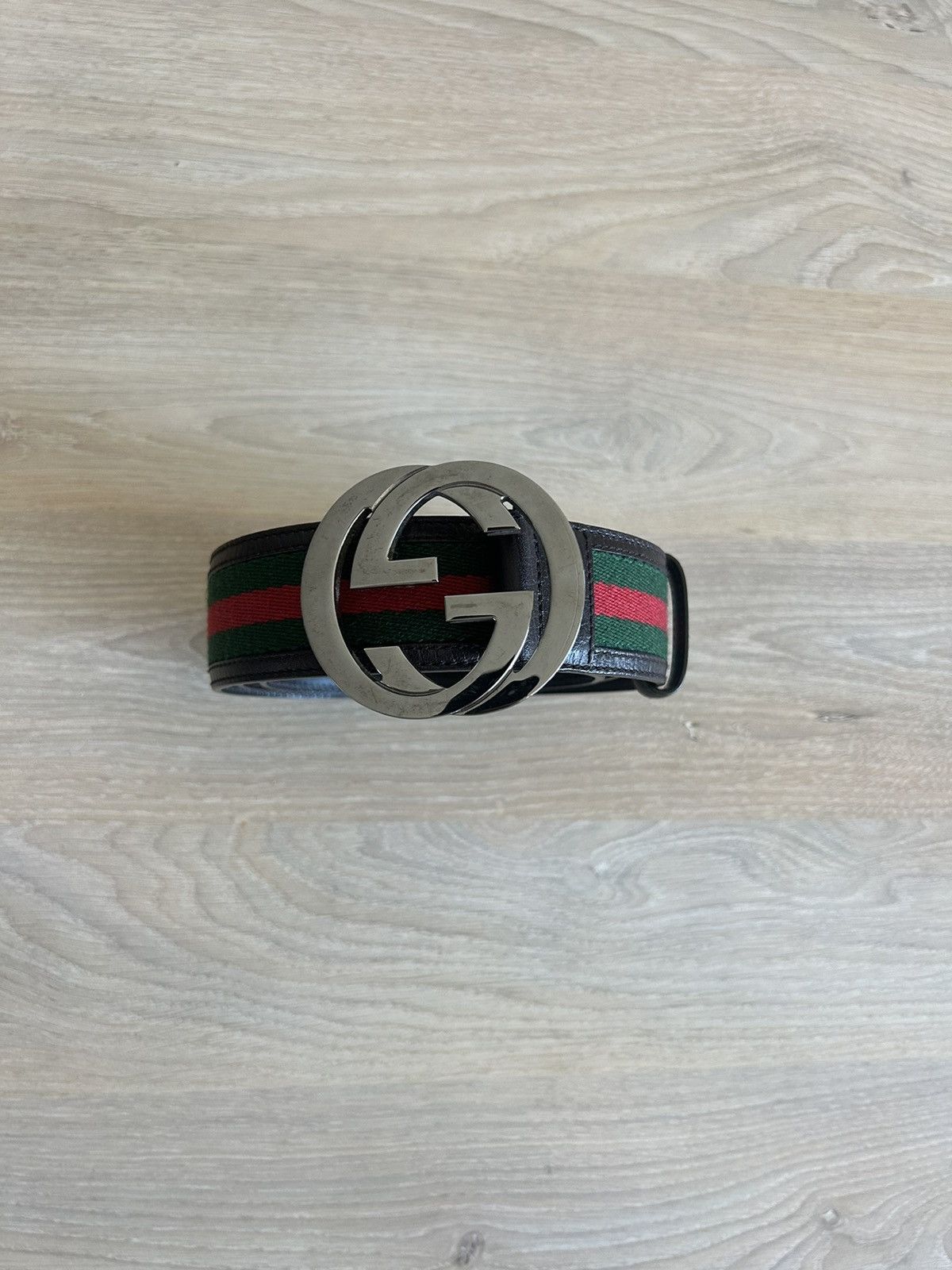 Gucci Gucci Brown Leather GG Supreme Web Belt Size 38 - 5 Thumbnail