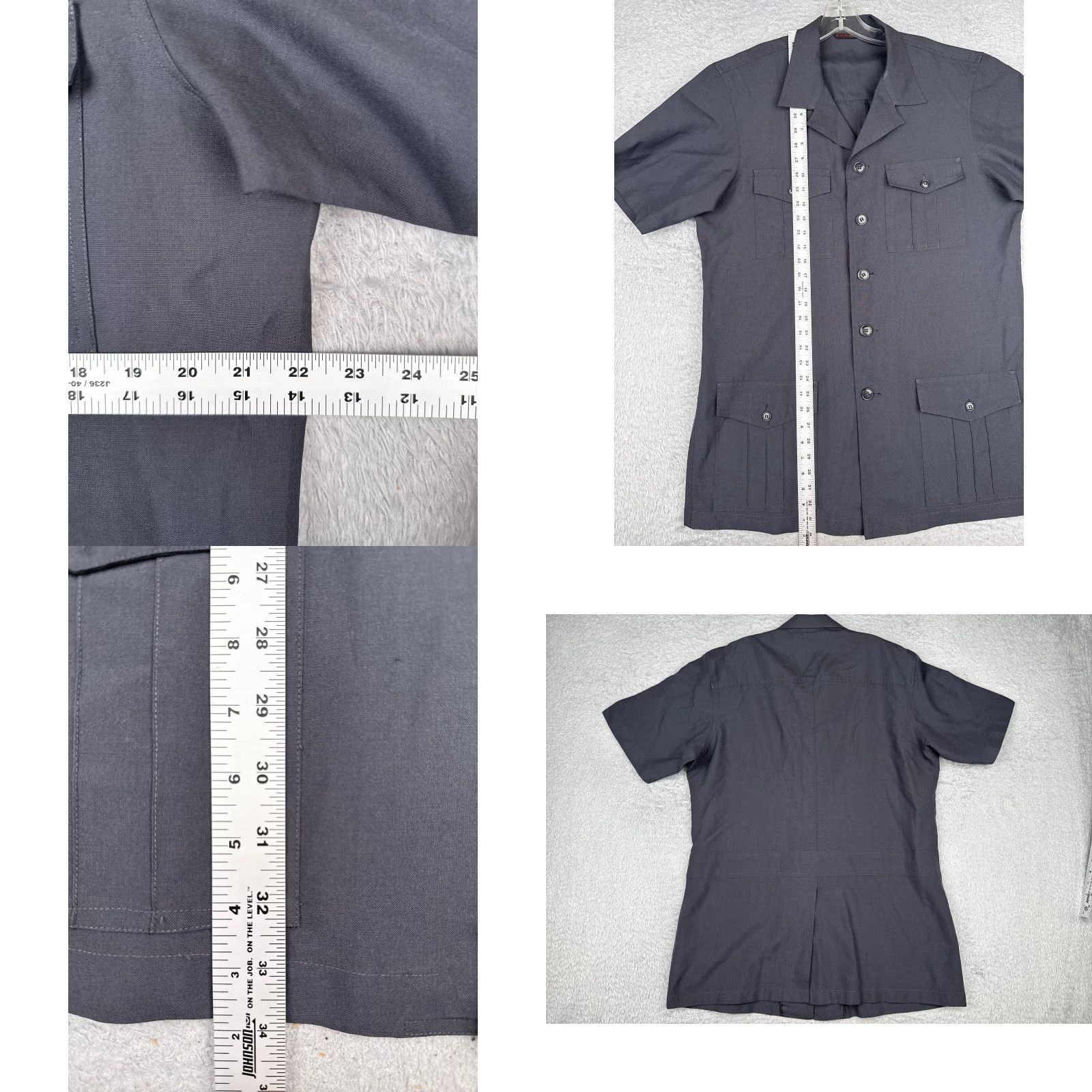 Vintage Kwong Jung Tailor Safari Shirt Men L Gray Button-Up 4 Pocket Camp Hunt Vintage 90s Outdoor 80s Shirt Mens Size US L / EU 52-54 / 3 - 8 Thumbnail