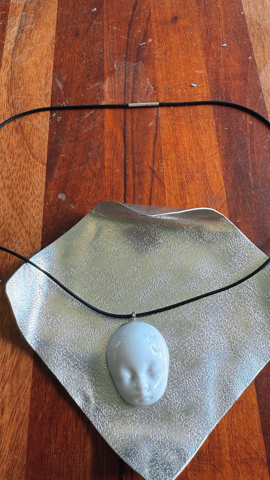Other Porcelain Baby Face Pendant Necklace – Gothic & Artistic Size ONE SIZE - 1 Thumbnail