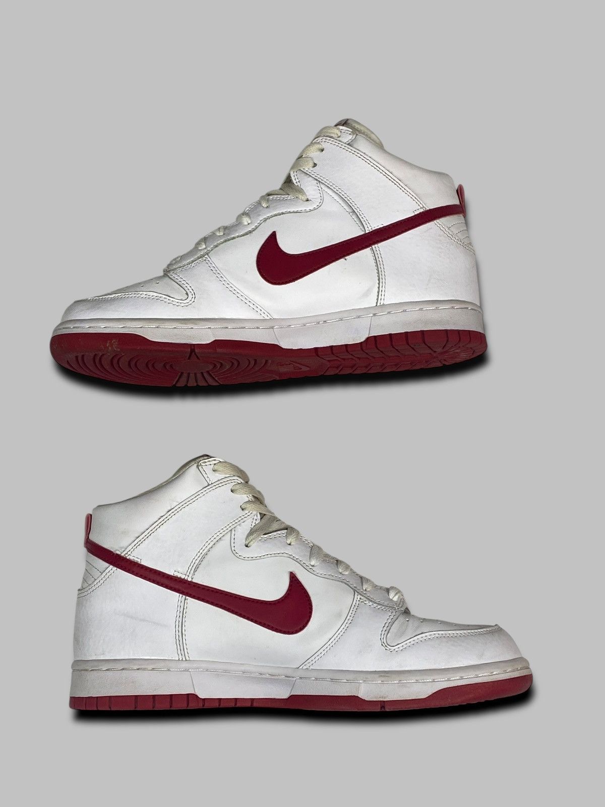 Nike Nike Dunk High White Gym Red Sneakers Shoes Leather Size US 9 / EU 42 - 2 Thumbnail