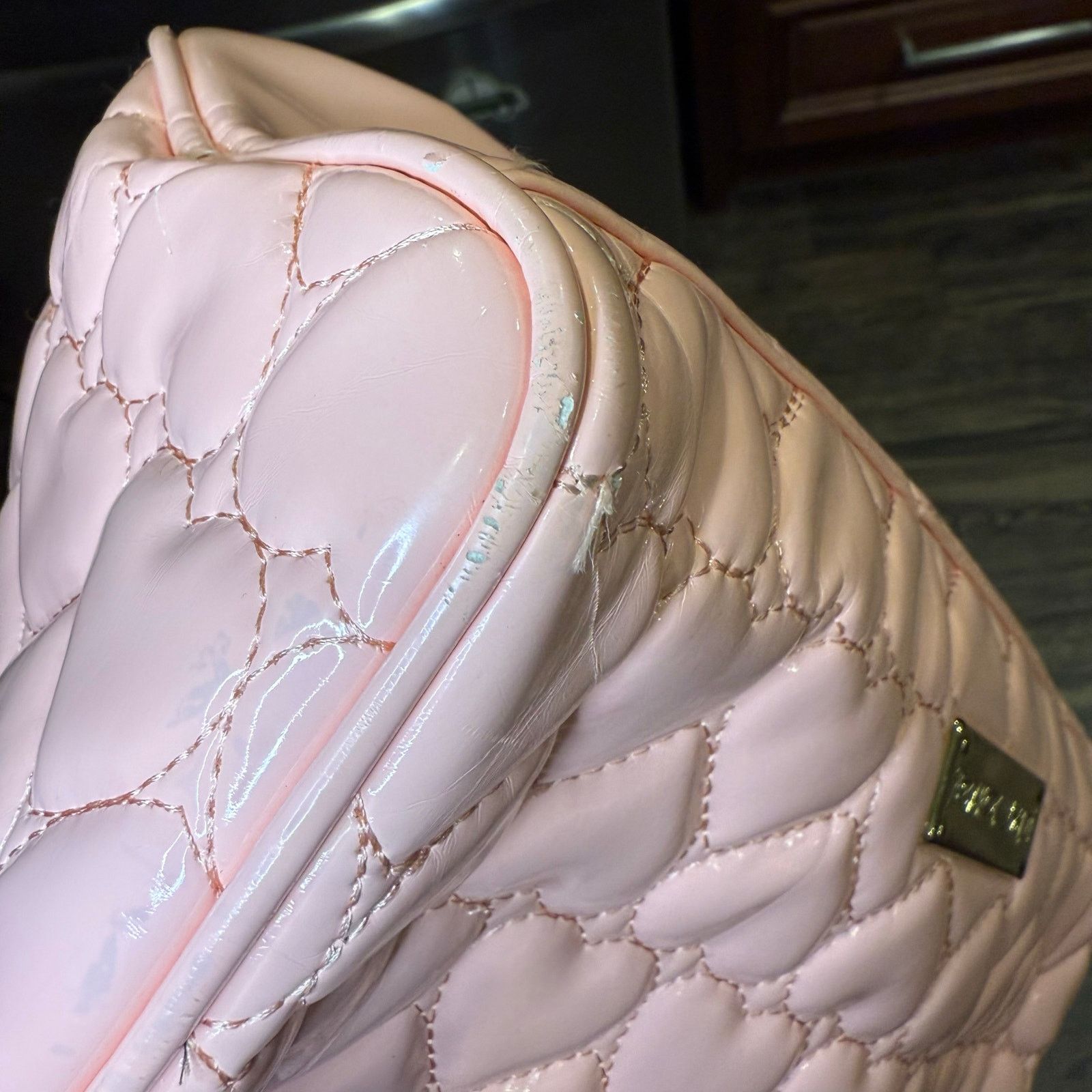 Betsey Johnson Betsey Johnson Pink Quilted Heart Handbag Size ONE SIZE - 12 Thumbnail