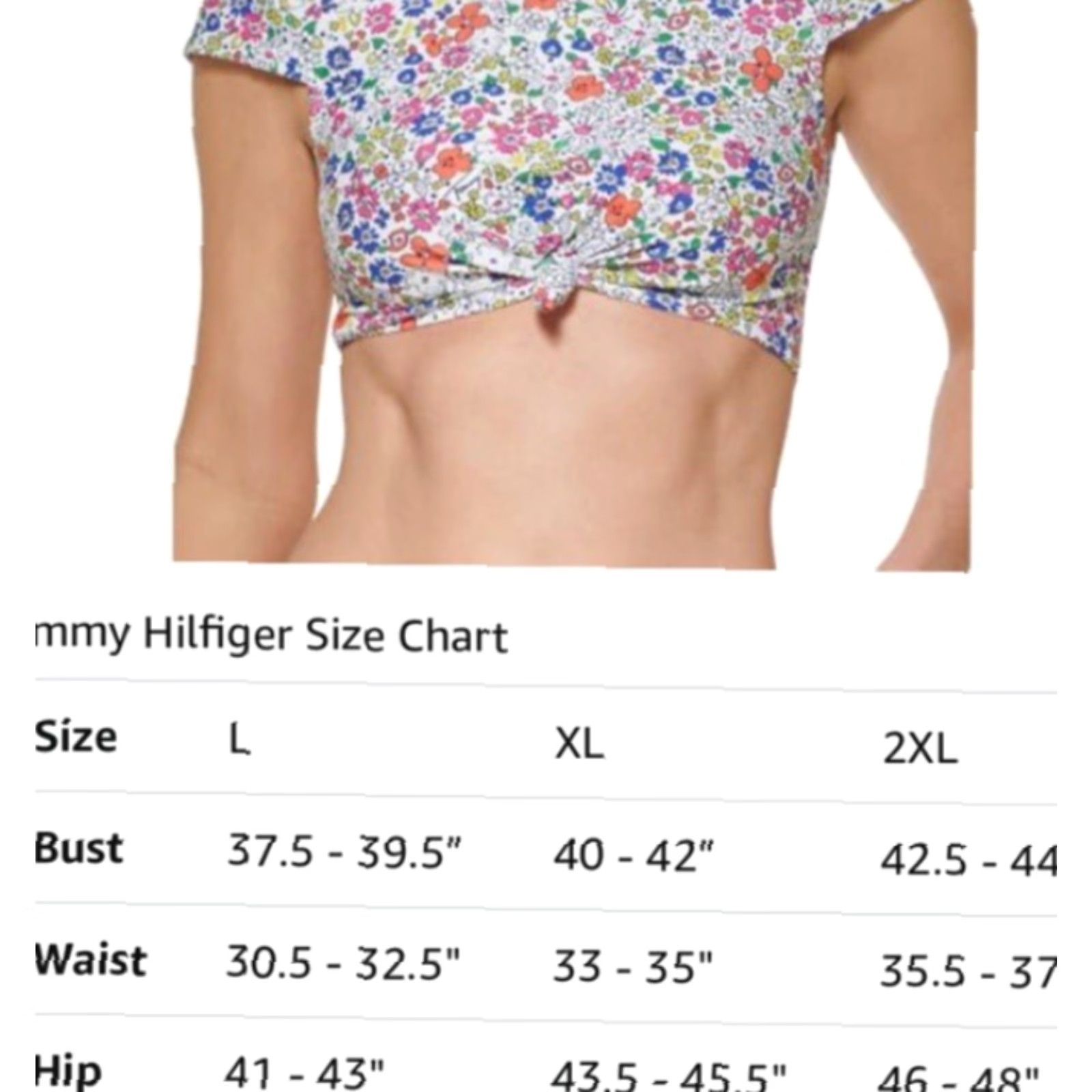 Tommy Hilfiger NWT Tommy Hilfiger Women's Knotted Printed Swim Top Sz XXL White Multicolor - Floral Pattern - Top - Women - 2XL - Soft White Multi - Sport Theme Size XXL / US 16-18 / IT 52-54 - 3 Thumbnail