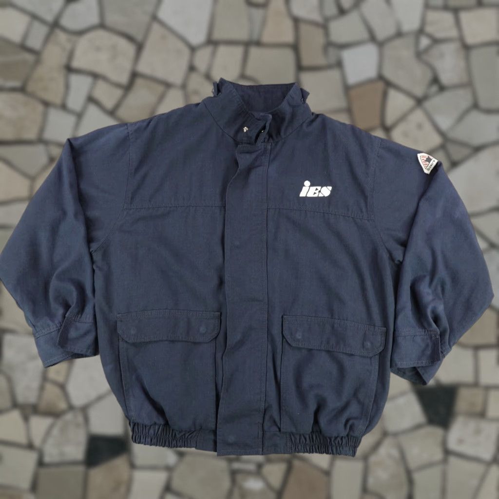 Vintage VINTAGE Bulwark FR Jacket Men XL Navy Blue Flame Resistant Work Coat Utility Outdoor Size US XL / EU 56 / 4 - 1 Thumbnail