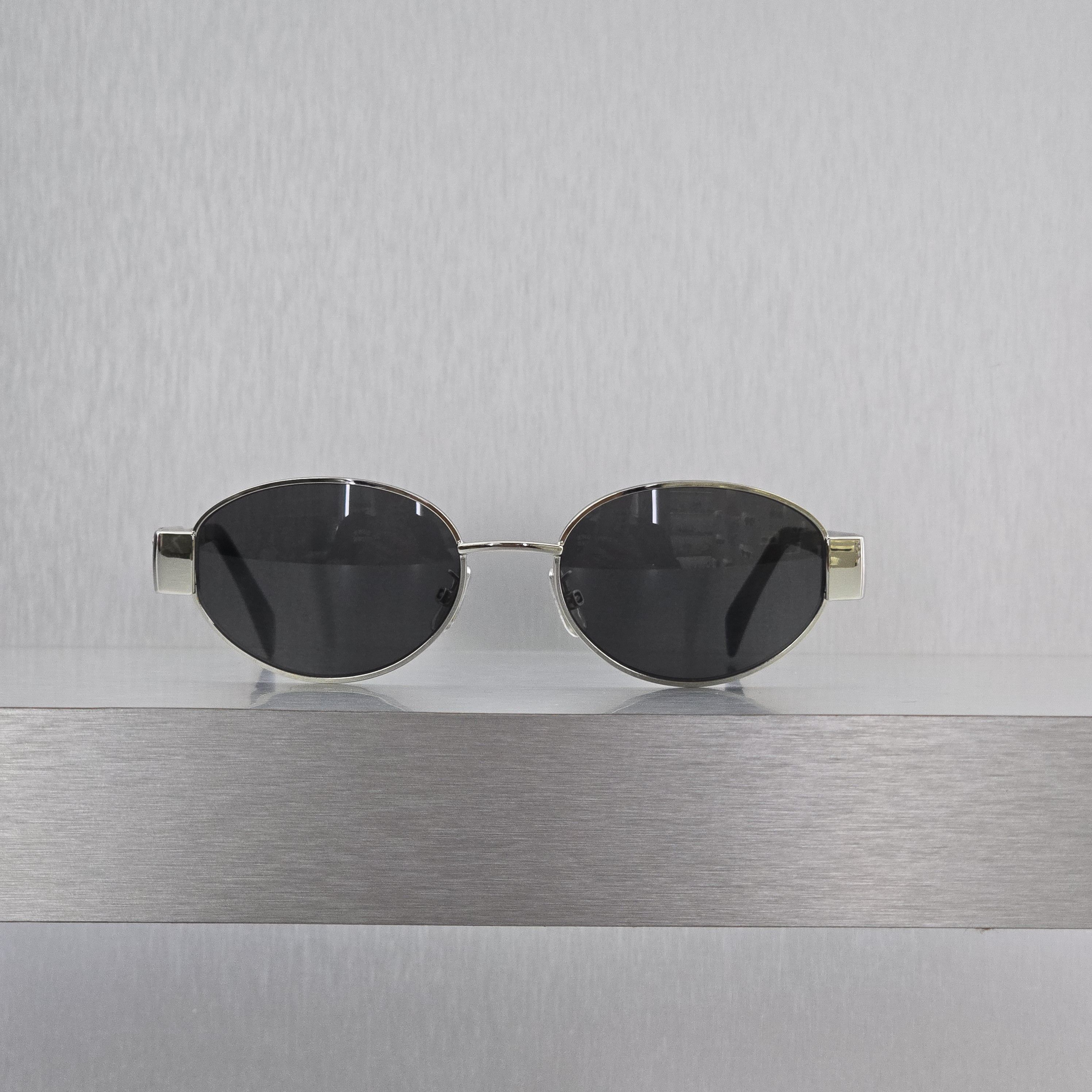 Celine CELINE Triomphe Metal 01 Sunglasses In Metal SILVER Size ONE SIZE - 6 Thumbnail
