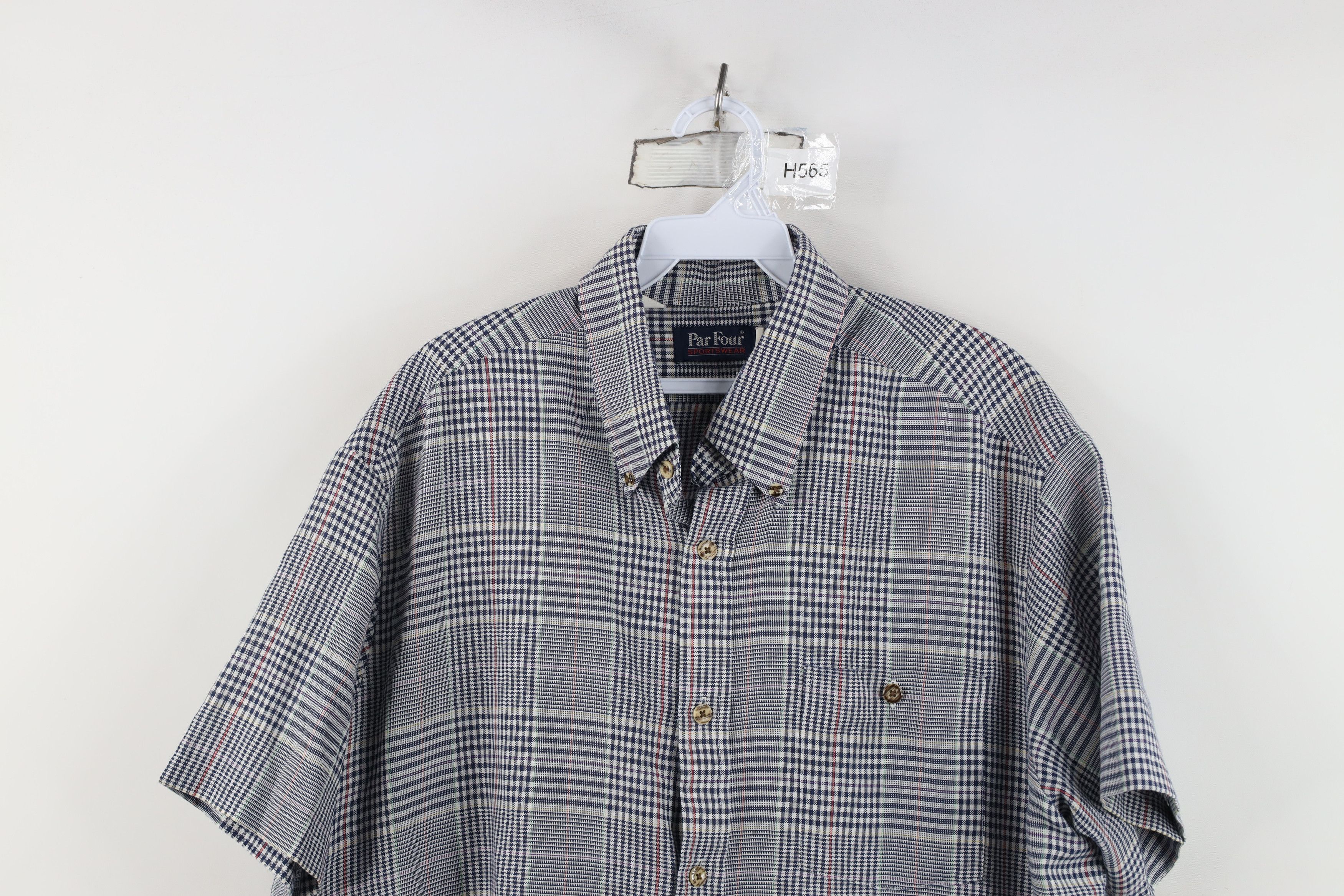 Vintage Vintage 90s Plaid Short Sleeve Button Down Shirt USA Size US XL / EU 56 / 4 - 2 Thumbnail