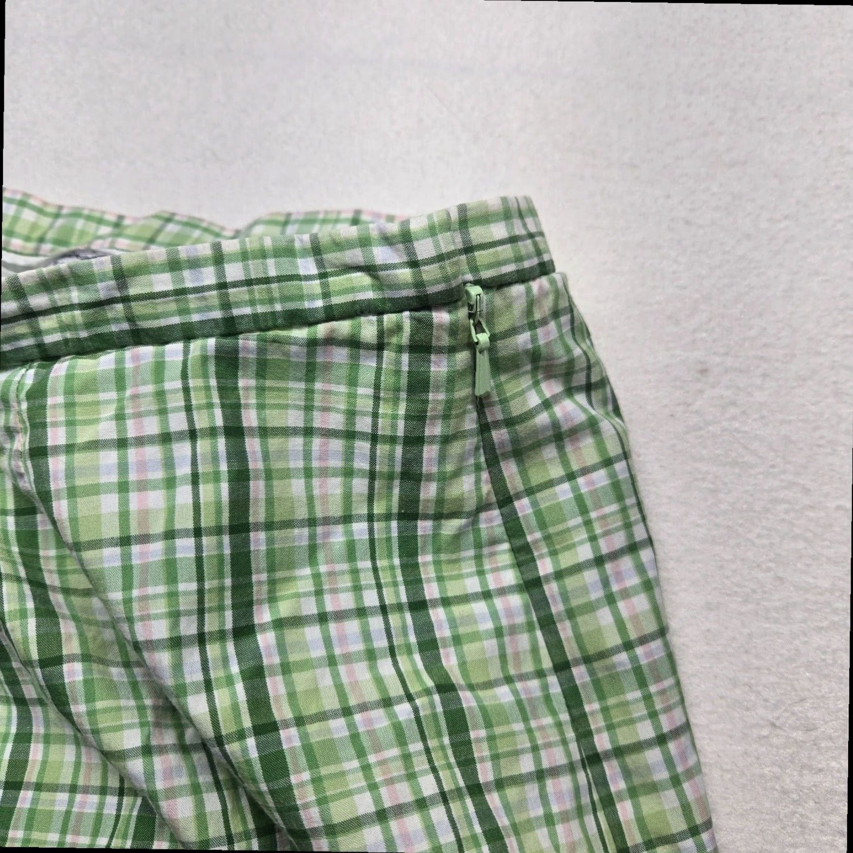Brooks Brothers Brooks Brothers Women's Green Plaid Chino Flat Front Zipper Pants 4 Size 27" / US 4 / IT 40 - 4 Thumbnail