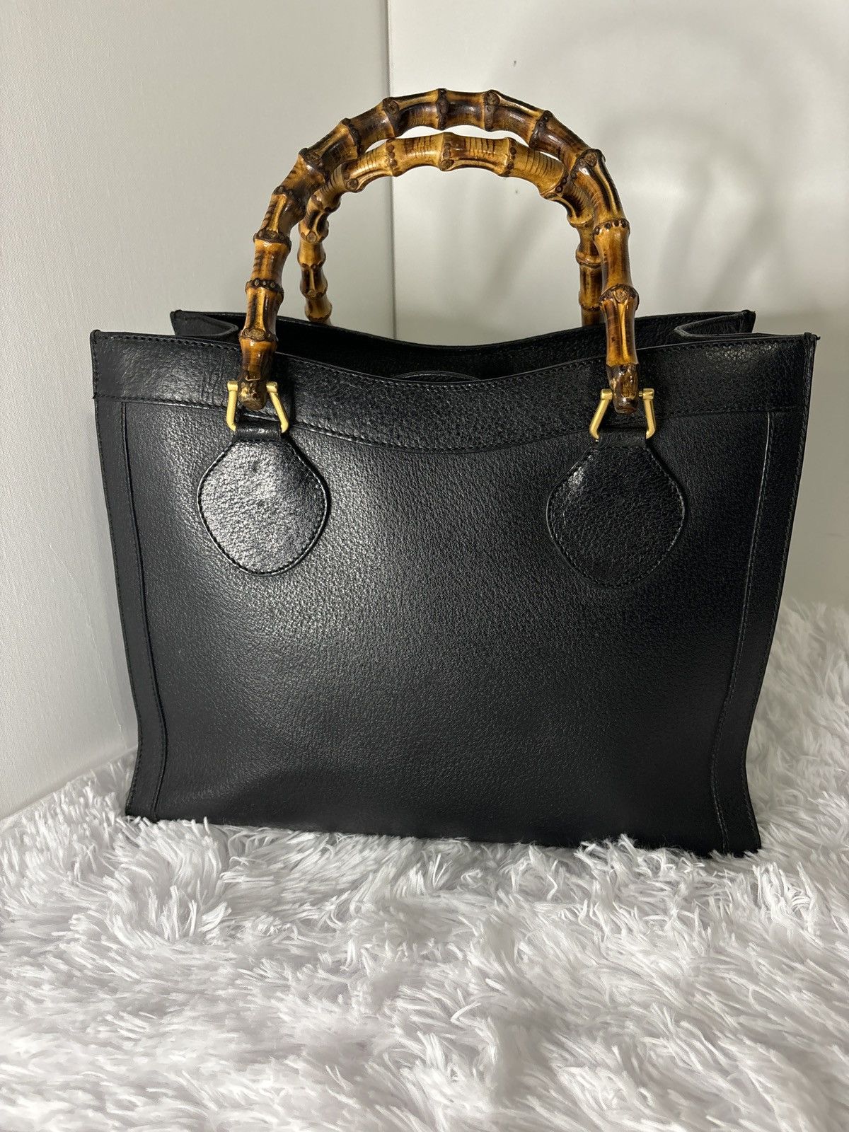 Gucci Gucci Hand Bag Bamboo Black Leather Size ONE SIZE - 1 Thumbnail