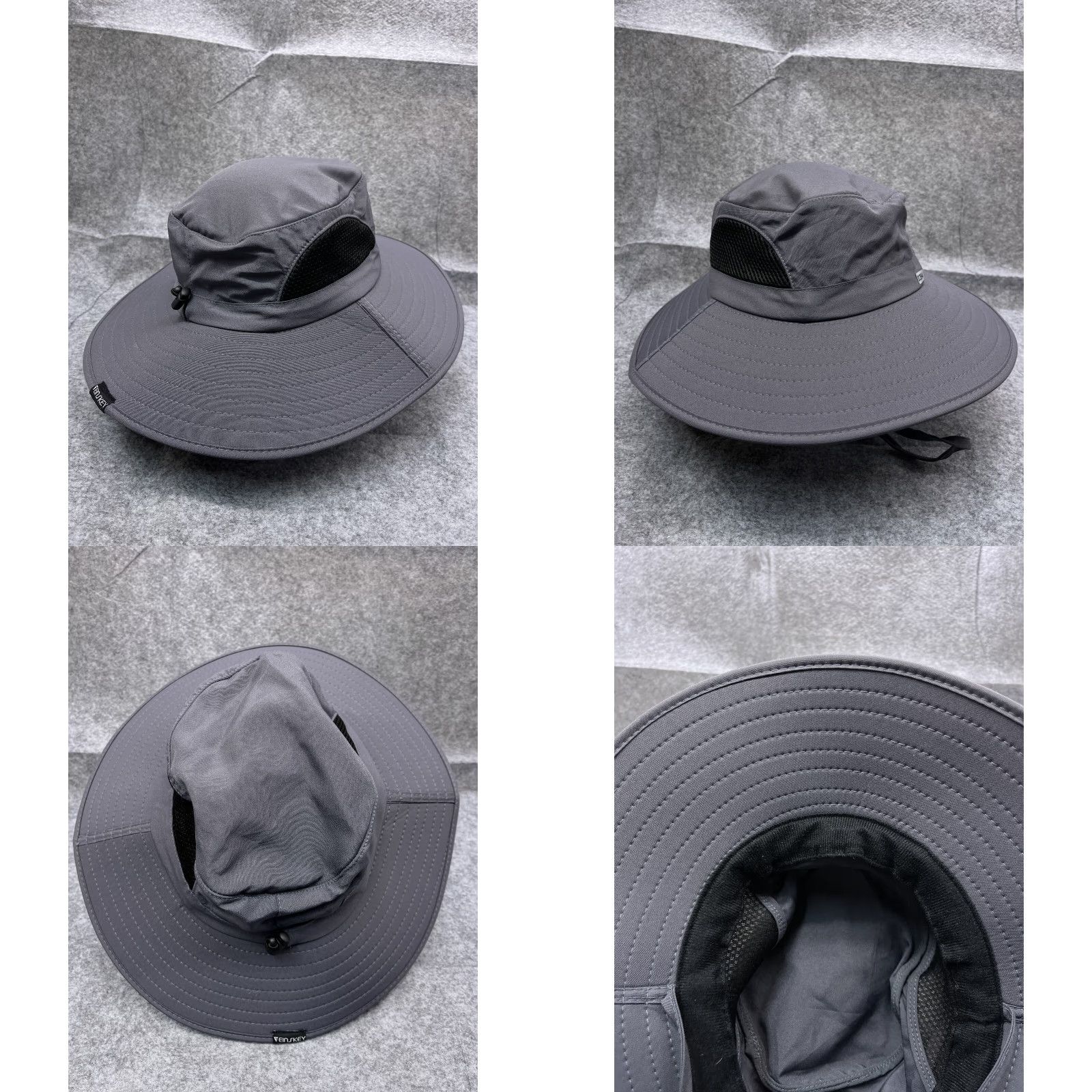 Vintage Einskey Sun Bucket Hat Adult One Size Gray Knit 100% Polyester Camp Outdoors Size ONE SIZE - 8 Thumbnail