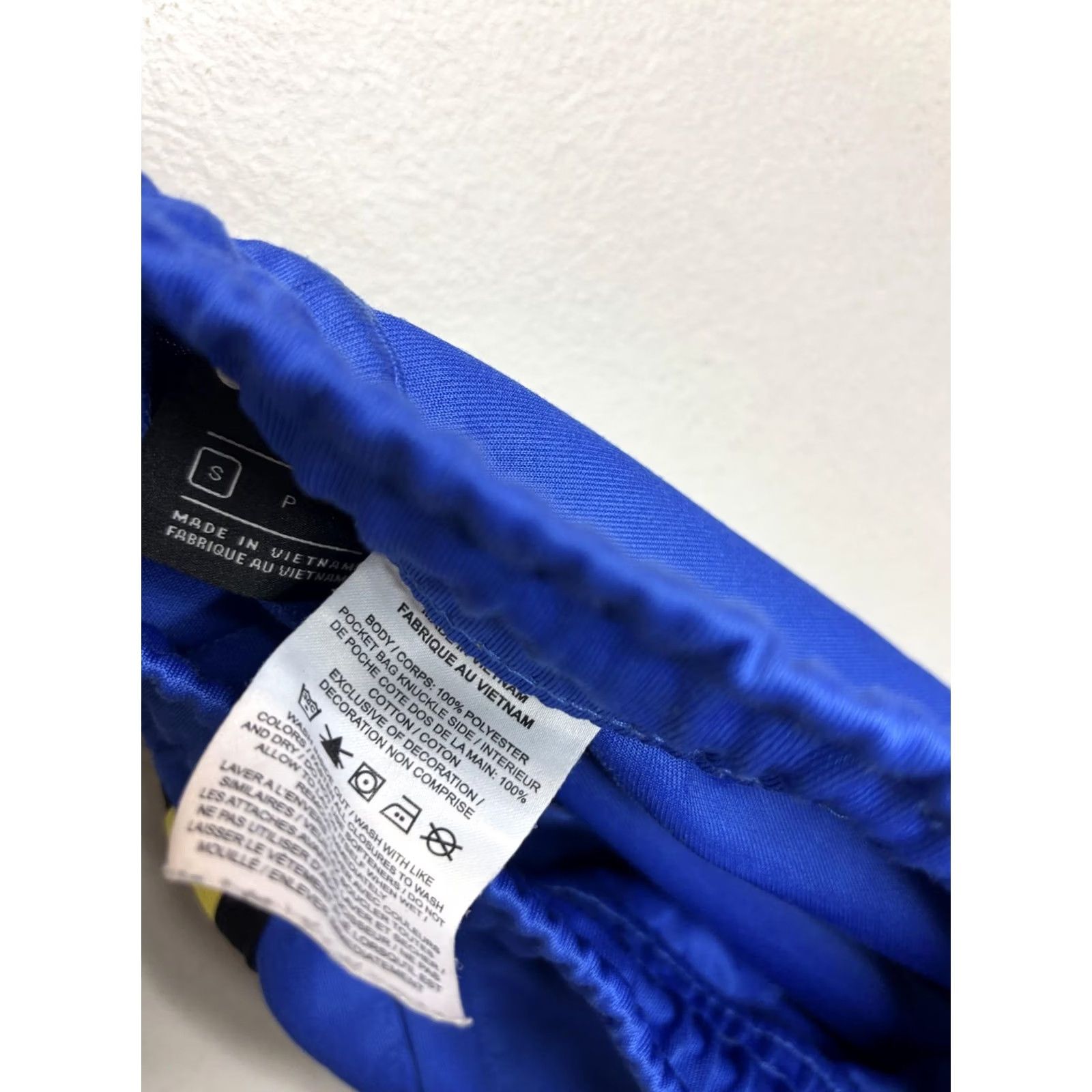 Nike Nike Pants Track Mens Small Blue Yellow Stripe Logo Pockets Adjustable Drawstring 100% Polyester Size US 29 - 5 Thumbnail