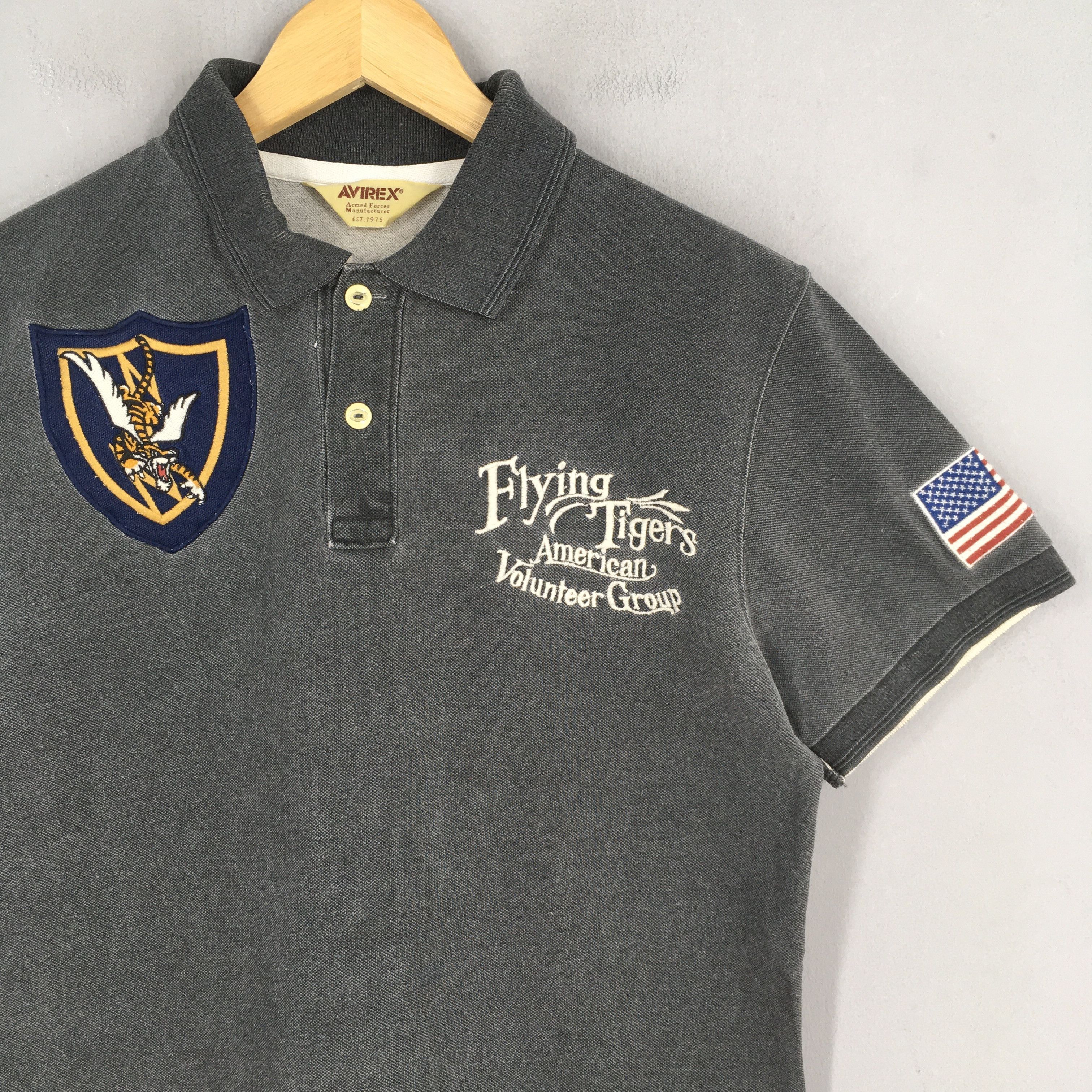 Avirex × Vintage Vintage Avirex Flying Tigers Air Force Polo Shirt Large Size US L / EU 52-54 / 3 - 2 Thumbnail