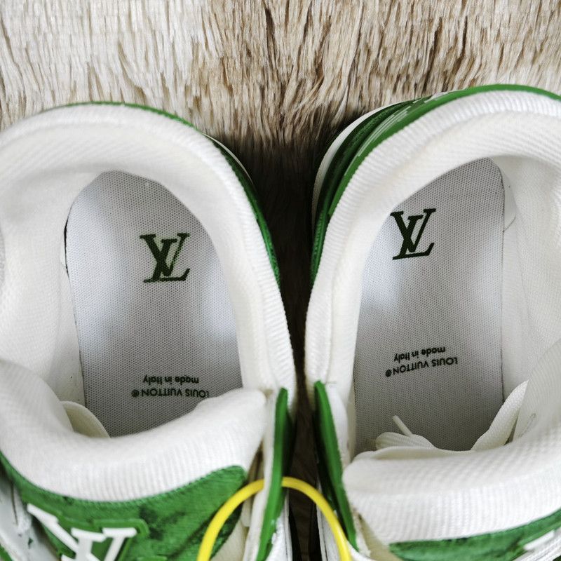 Louis Vuitton Louis Vuitton Green and White Trainer Sneakers -2508 Size US 9.5 / EU 42-43 - 8 Thumbnail