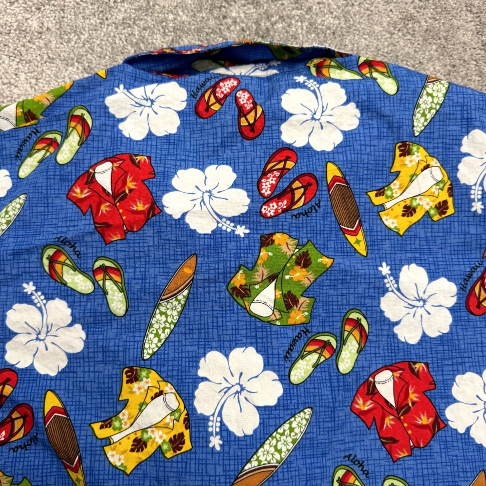 Vintage Favant Button-Up Shirt Mens Large Blue Surfboard Hibiscus Cotton Top Shirt Size US L / EU 52-54 / 3 - 3 Thumbnail