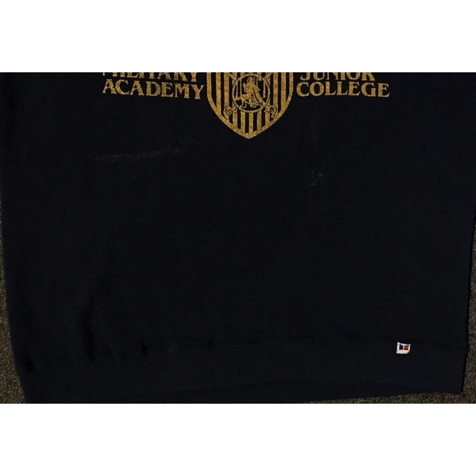 Russell Athletic VINTAGE Russell Athletic Valley Forge Military Academy Distressed Faded Sweatshirt M USA Blue Pullover Hoodie Mens 80s Grunge Distressed Sweatshirt Size US M / EU 48-50 / 2 - 7 Thumbnail