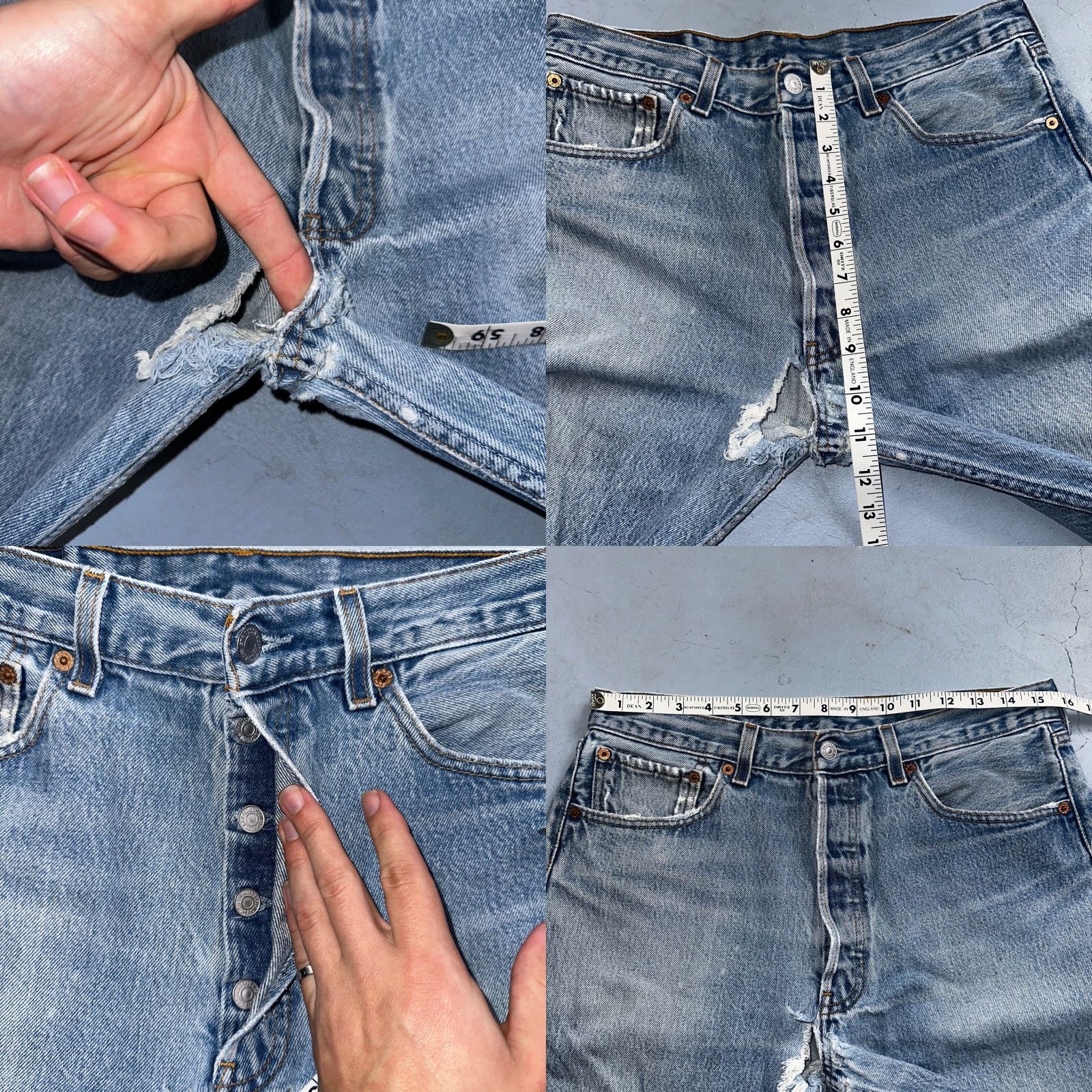 Levi's VINTAGE Levi's 501 Jeans Men 34x36 Light Blue Denim Straight 90s 34 36 Mens Regular Comfort Binary? Size US 34 / EU 50 - 8 Thumbnail