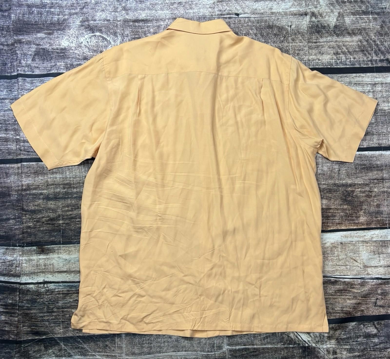 Alfani VTG Alfani Silk Shirt Mens XL Short Sleeve Button Up Orange Size US XL / EU 56 / 4 - 3 Thumbnail
