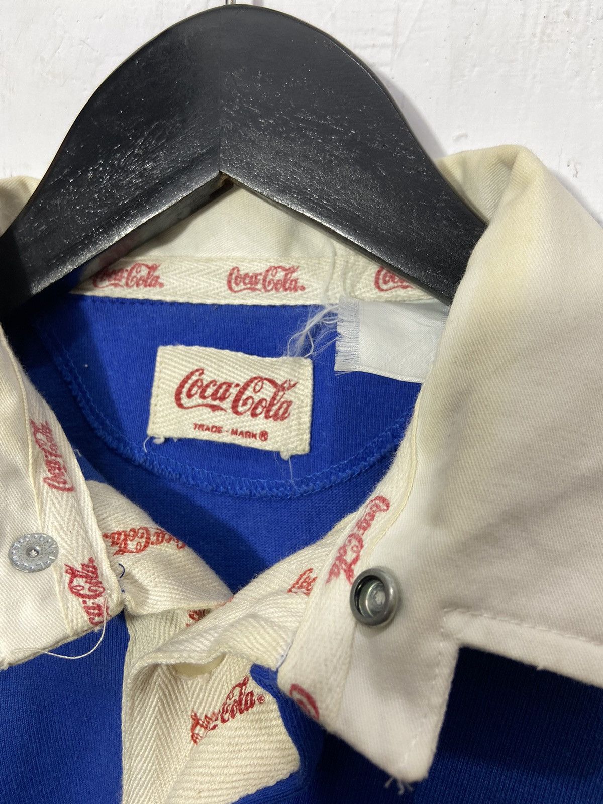 Coca Cola Vintage Coca Cola Rugby Shirt Blue White Size US XL / EU 56 / 4 - 4 Thumbnail