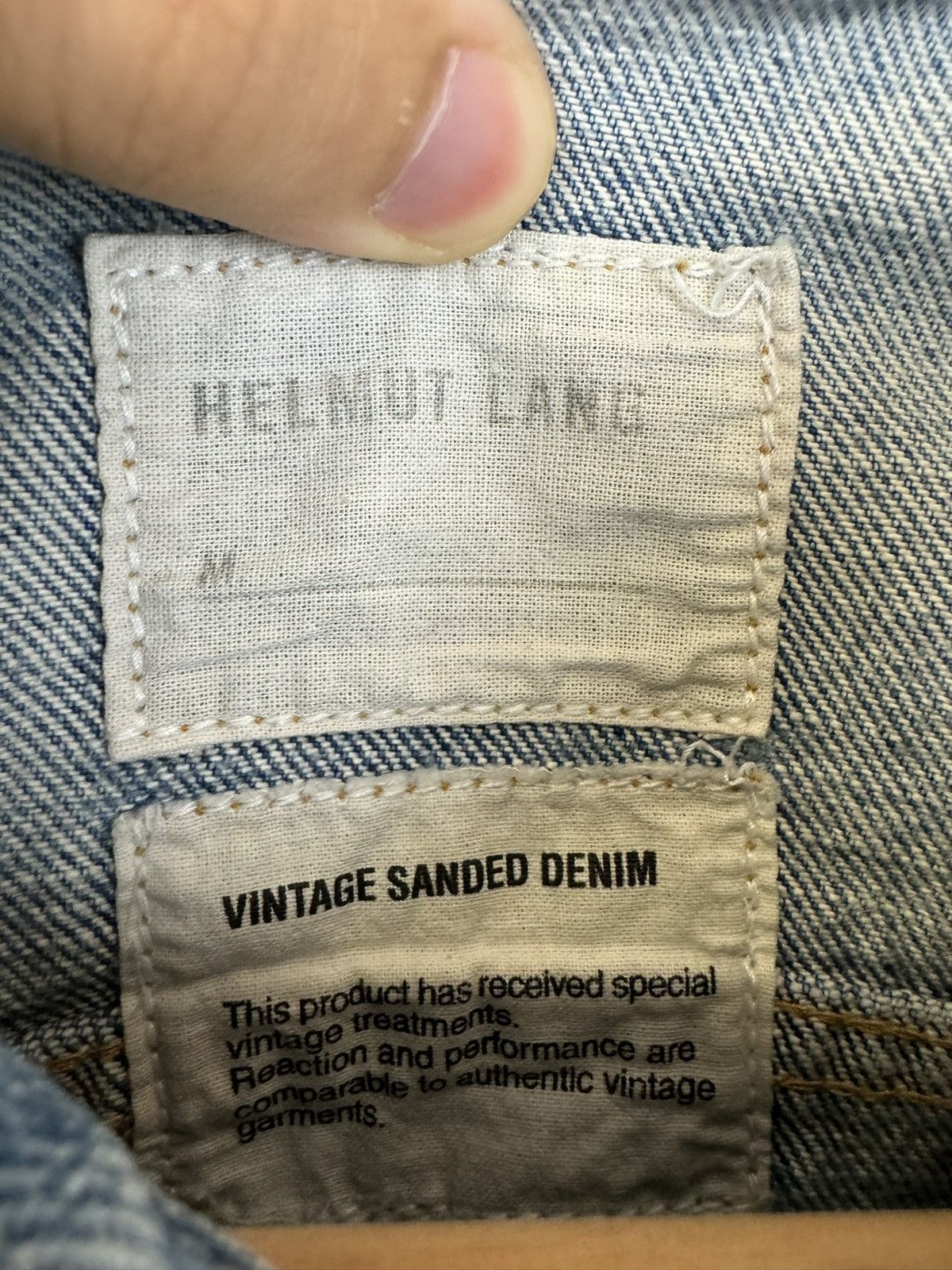 Helmut Lang 1990s Helmut lang vintage sanded 1 pocket denim jacket Size US M / EU 48-50 / 2 - 4 Thumbnail