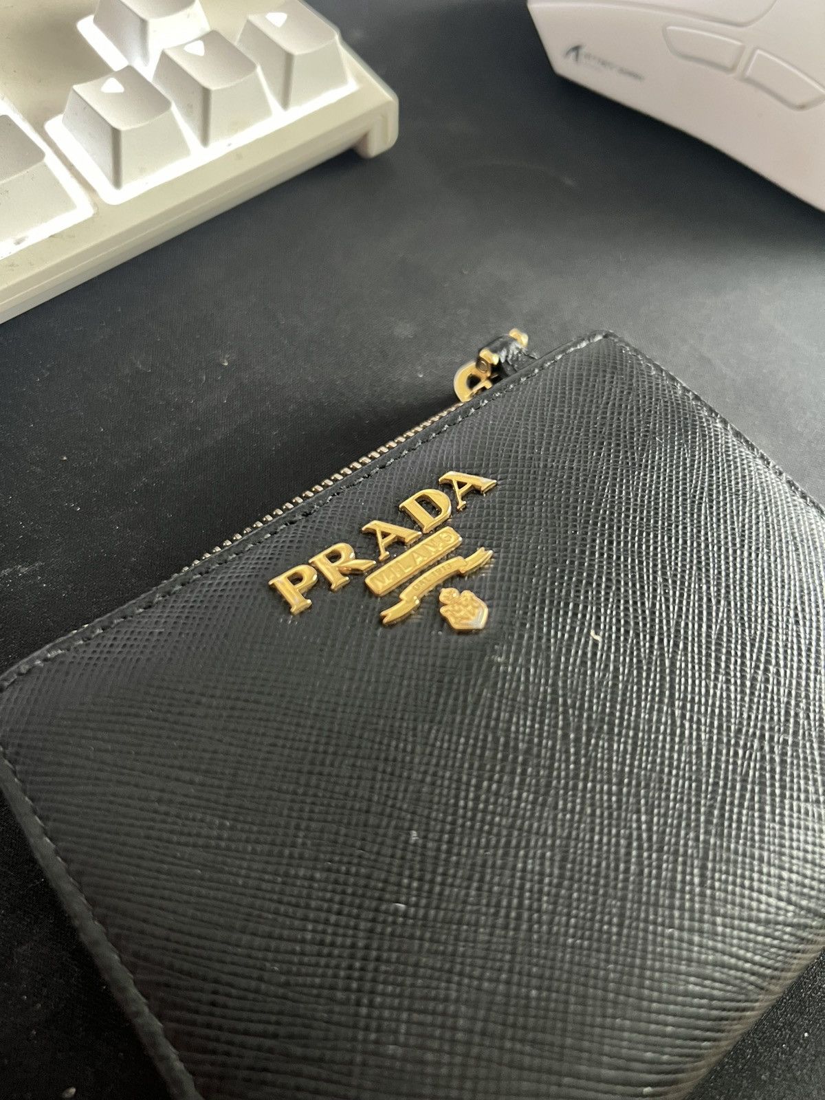 Prada Saffiano Leather Wallet in Black, Women's