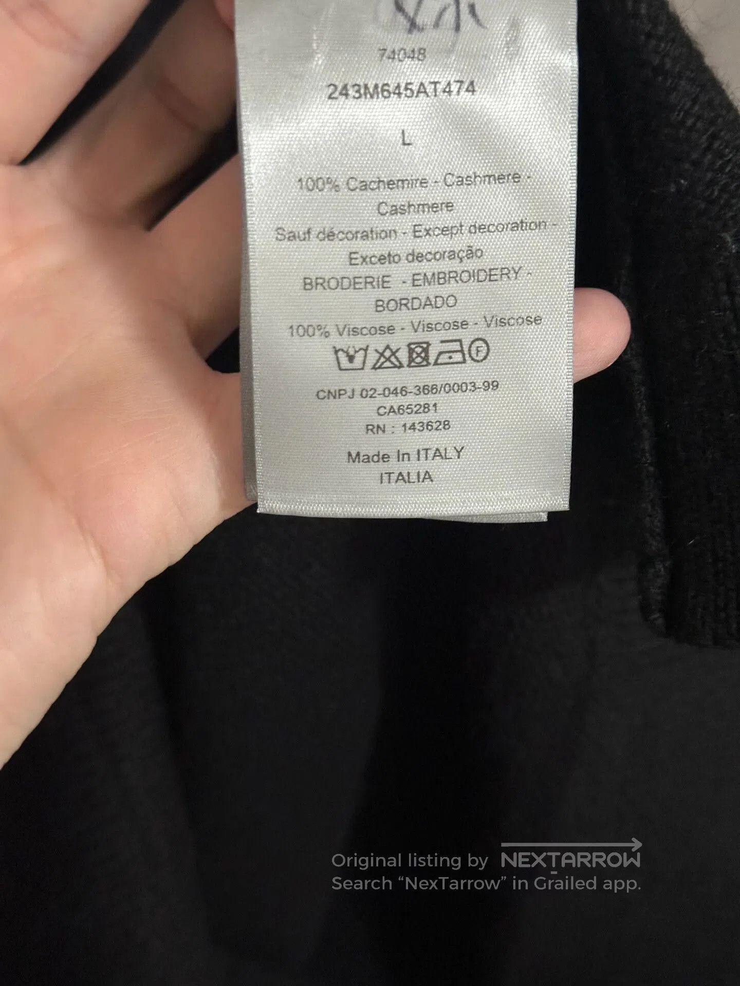 Dior dior embroidered logo cashmere sweater black. Size US L / EU 52-54 / 3 - 3 Thumbnail