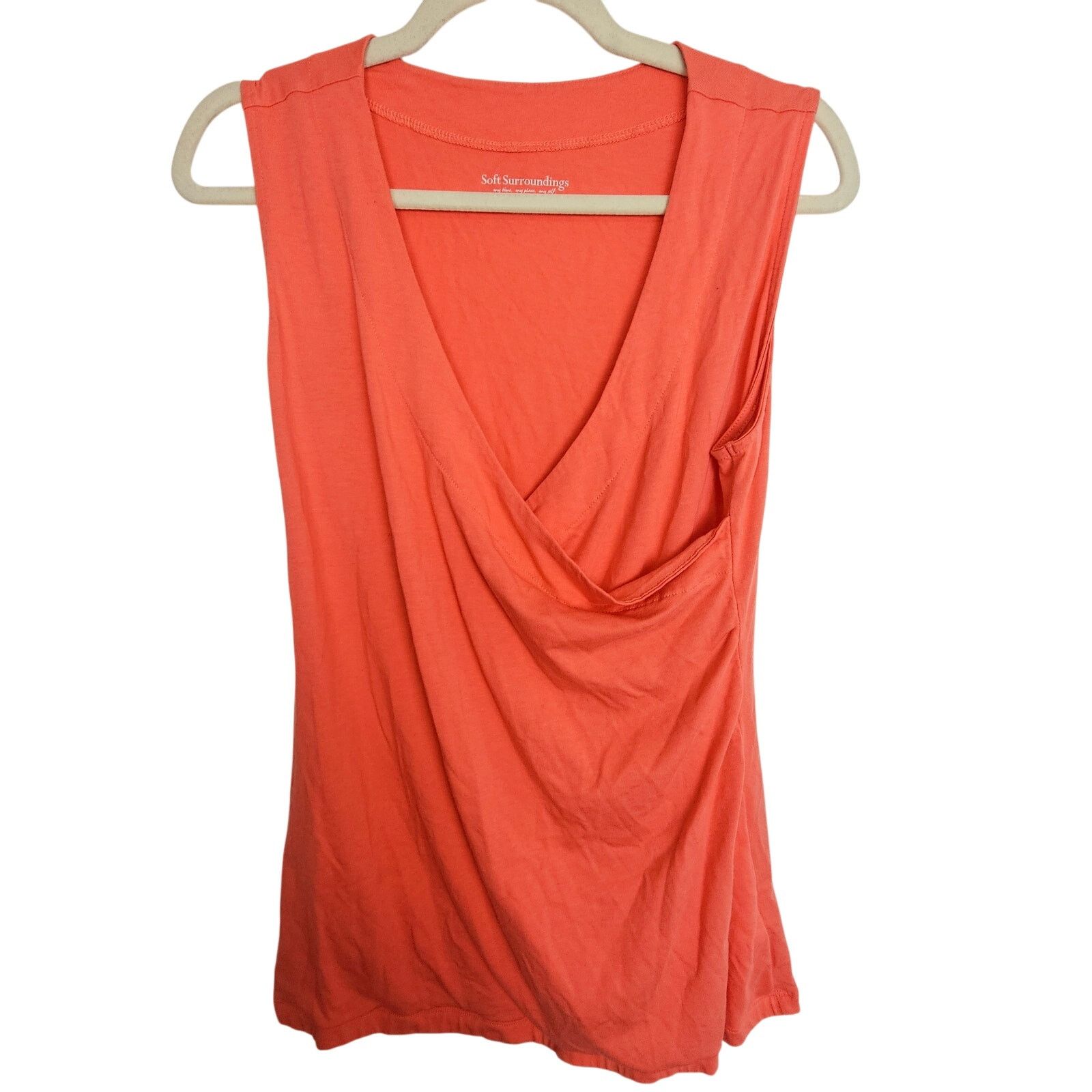 Soft Surroundings Soft Surroundings Blouse Orange Tank Top Surplice Shirt M Size M / US 6-8 / IT 42-44 - 1 Thumbnail