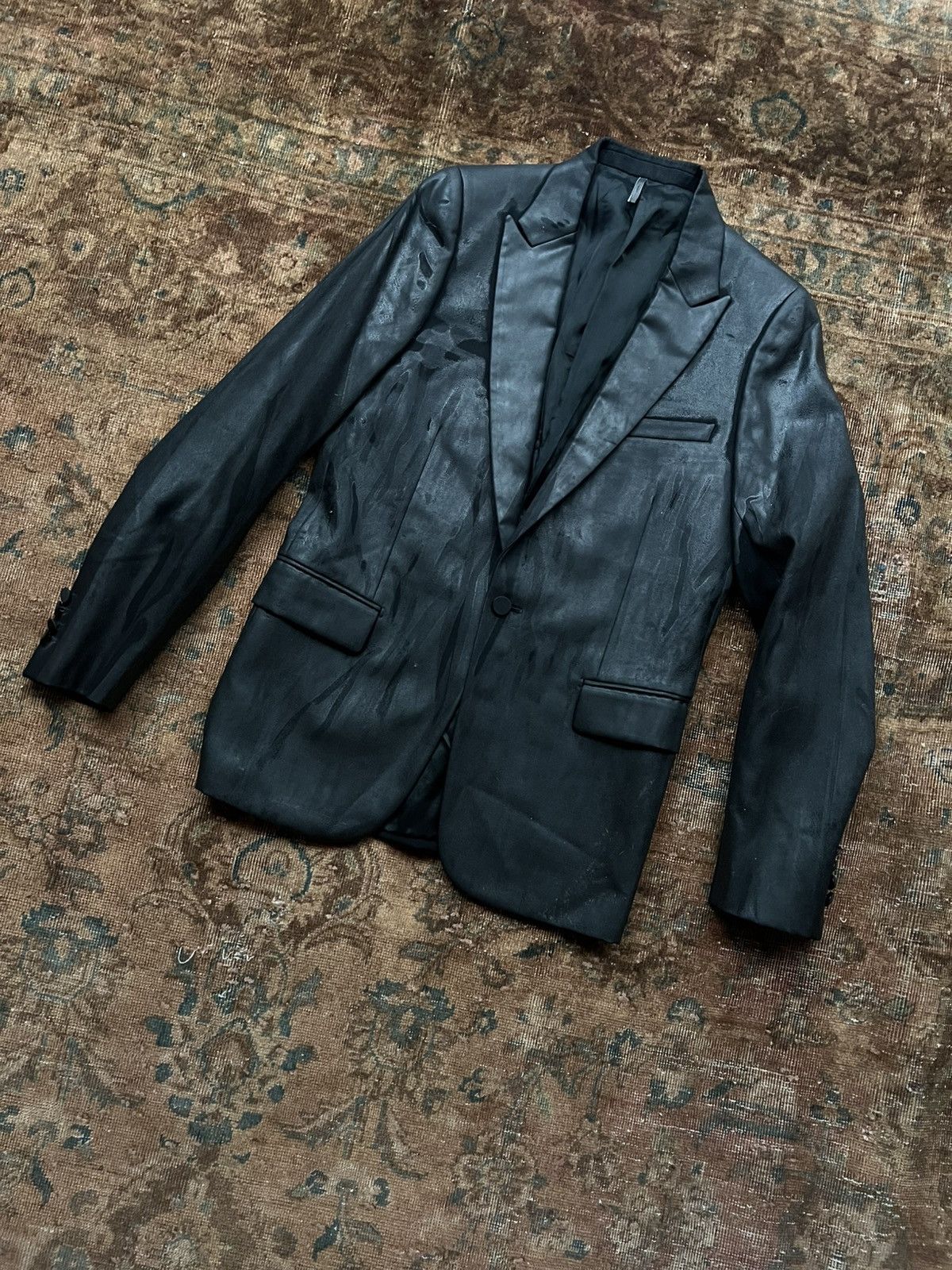 Dior Dior Homme FW03 Luster Devour Waxed Blazer Size 46S - 1 Thumbnail