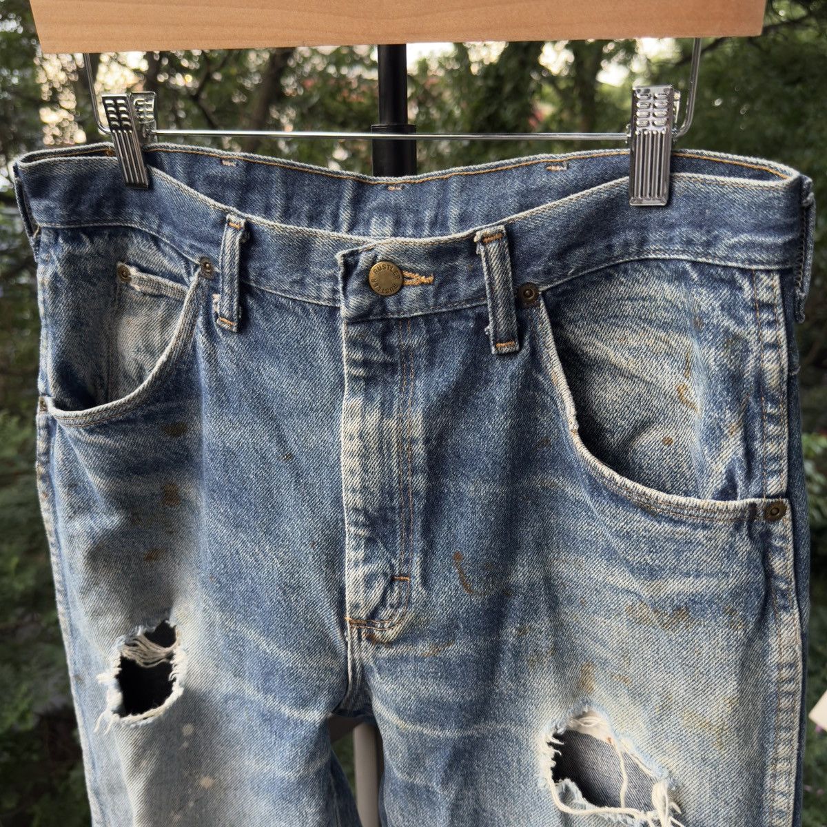 Vintage Thrashed Faded Distressed Rustler Jeans ERD Grunge Chrome Size US 32 / EU 48 - 4 Thumbnail