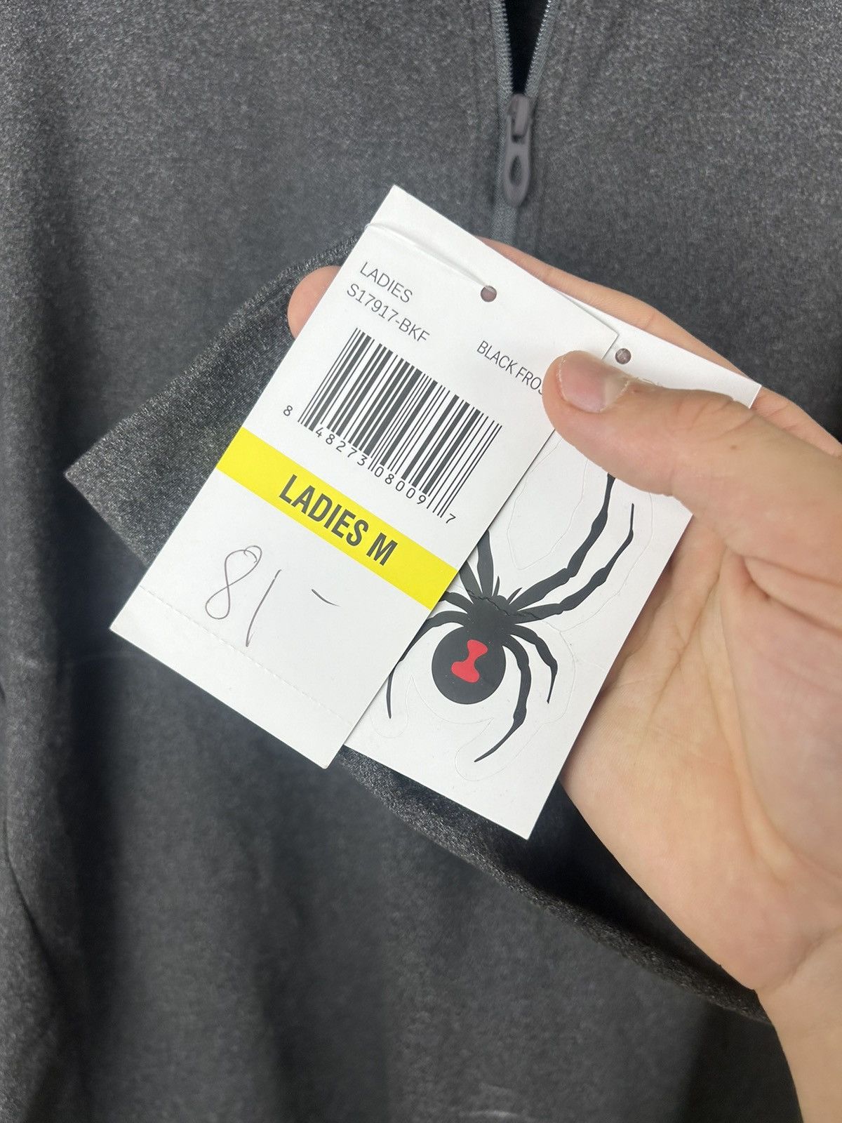 Vintage 1/4 zip spider medium charcoal women *defect front* Size M / US 6-8 / IT 42-44 - 4 Thumbnail