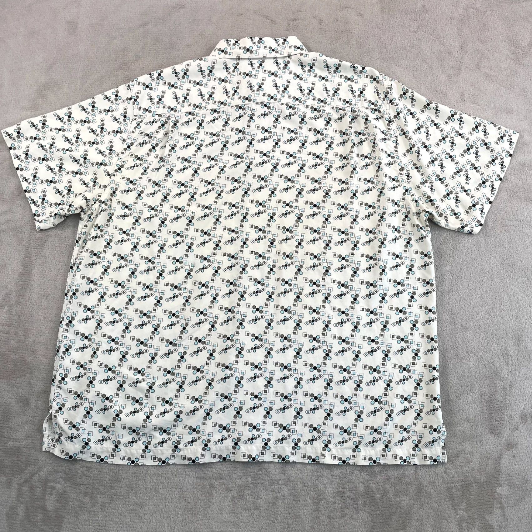 Nat Nast Nat Nast American Fit Shirt Men XL White Multi Geometric AOP Silk SS NWOT Size US XL / EU 56 / 4 - 5 Thumbnail