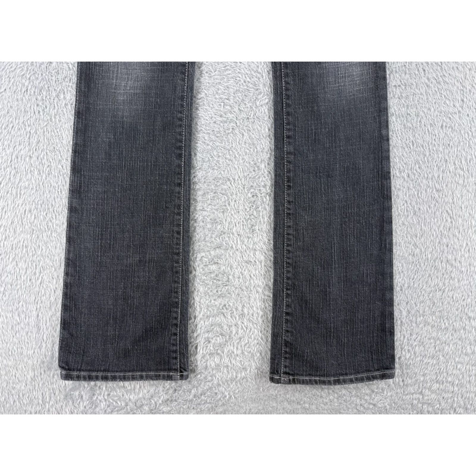 Vintage BIG STAR Jeans Women 26 Gray Denim Bootcut Low US Made Cotton 26x33 Distressed Embroidered Zipper 5-Pocket Regular Size 26" / US 2 / IT 38 - 2 Thumbnail