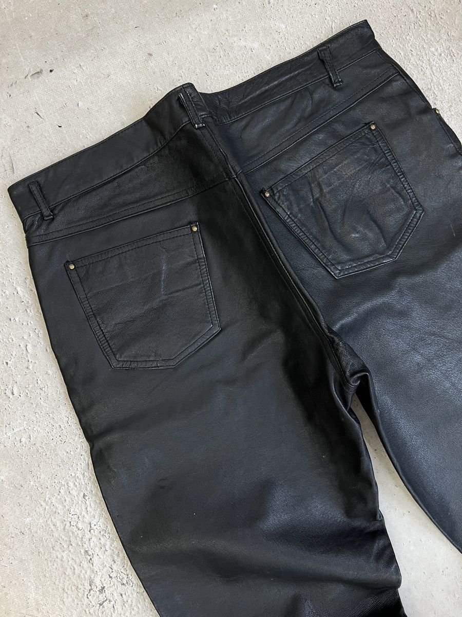Harley Davidson Black opium leather regular harley davidson style pants y2k Size US 34 / EU 50 - 8 Thumbnail