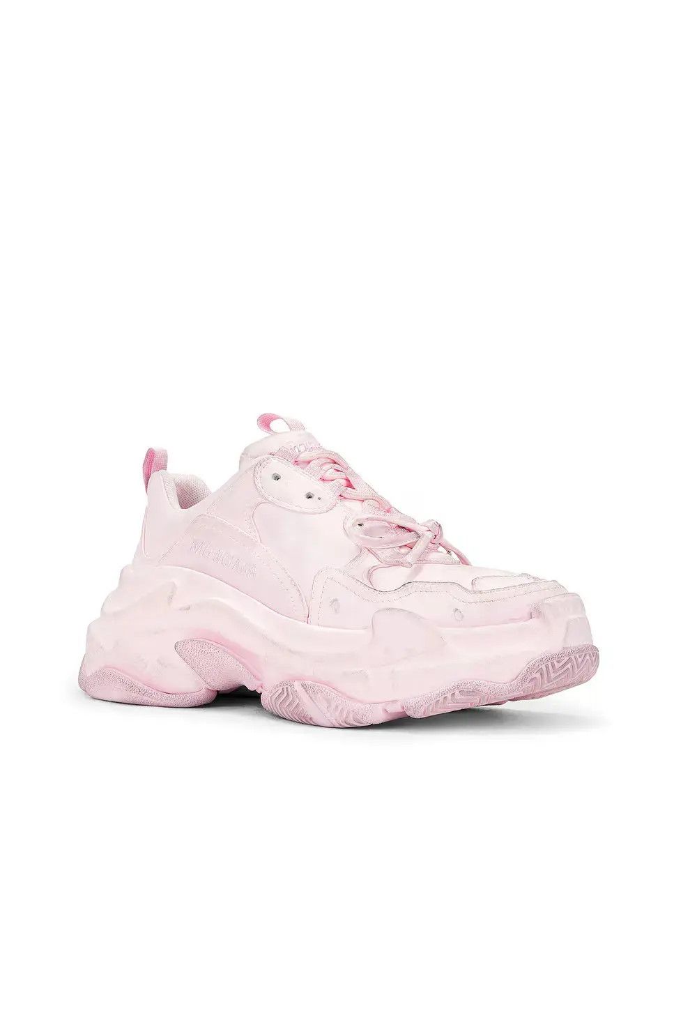 Balenciaga o1w1db10526 Triple S Satin Sneakers in Pink Size US 5 / IT 35 - 2 Thumbnail