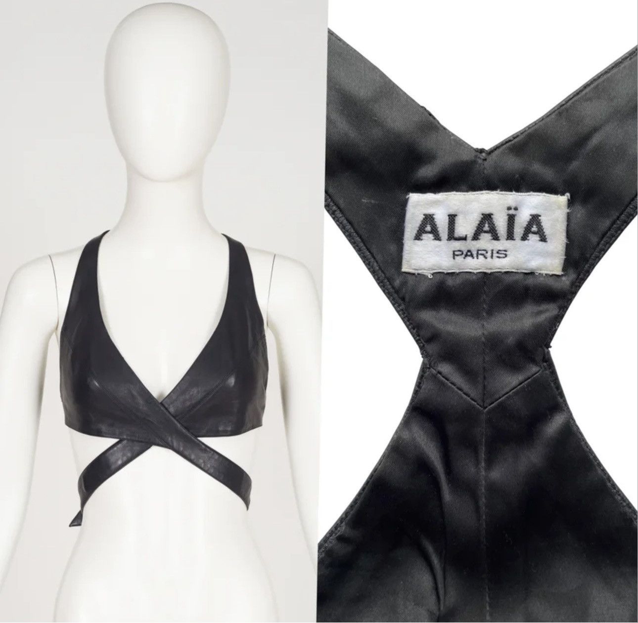 Alaia Alaïa Black Leather Racerback Wrap Bra Top Size XS / US 0-2 / IT 36-38 - 11 Thumbnail