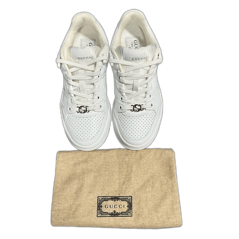 Gucci Gucci White Leather Low-Top Sneakers Size US 5 / EU 37 - 1 Thumbnail