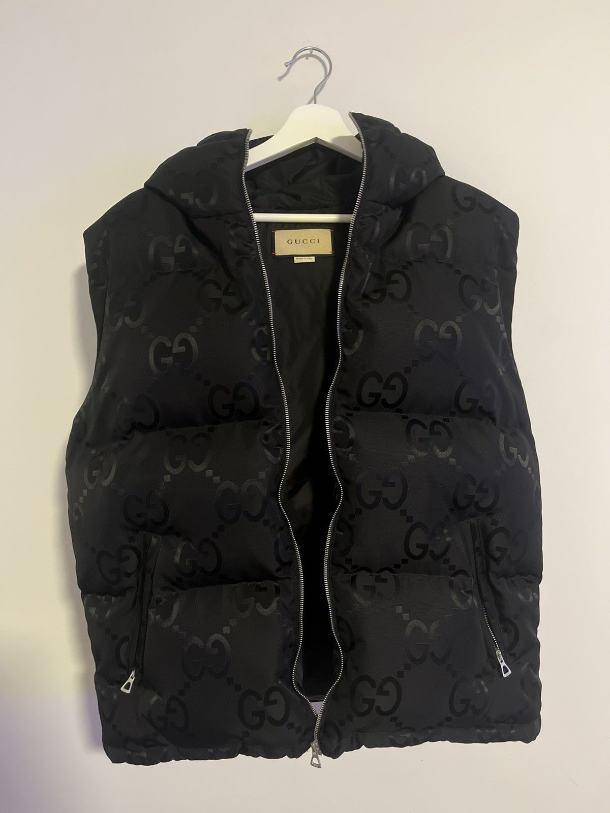 Gucci Gucci Double G Jacquard Hooded Zip Down Vest Size US M / EU 48-50 / 2 - 3 Thumbnail